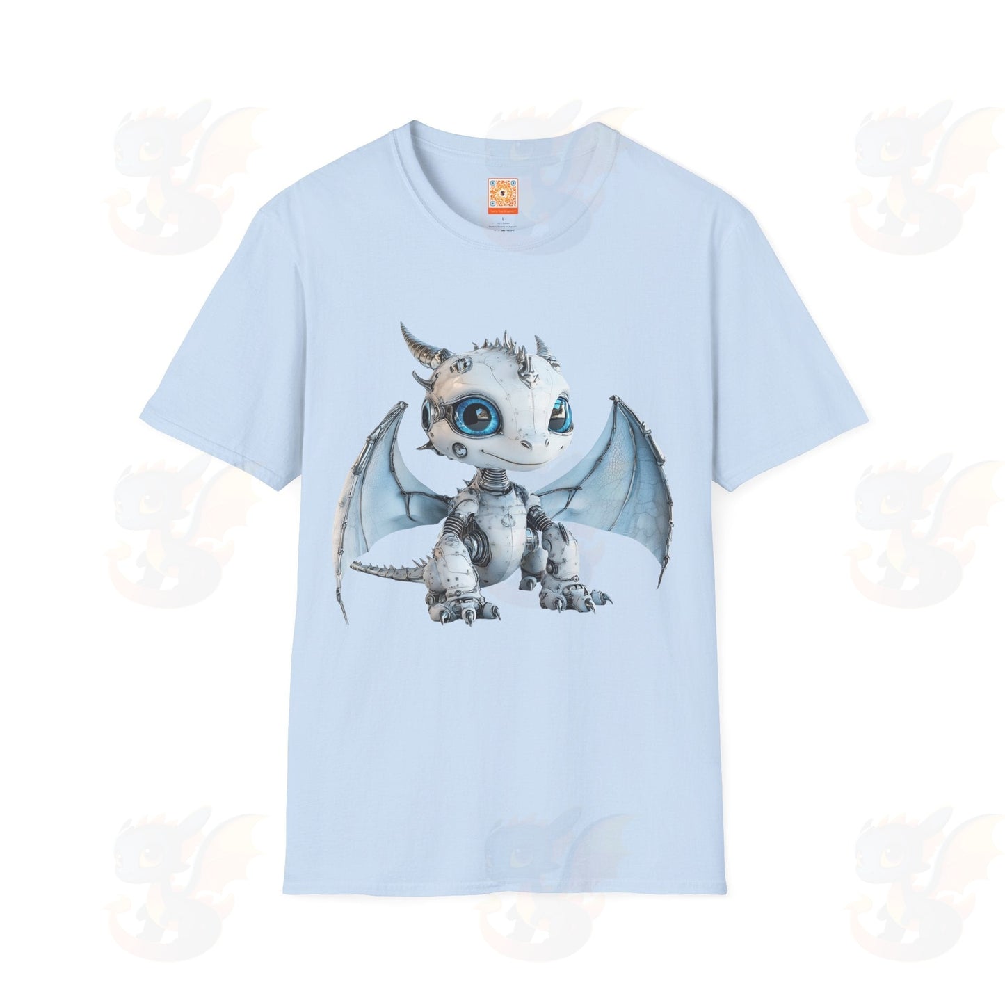 Cute Little Robot Dragon - Adult Robot Dragon Design Unisex Softstyle T-Shirt