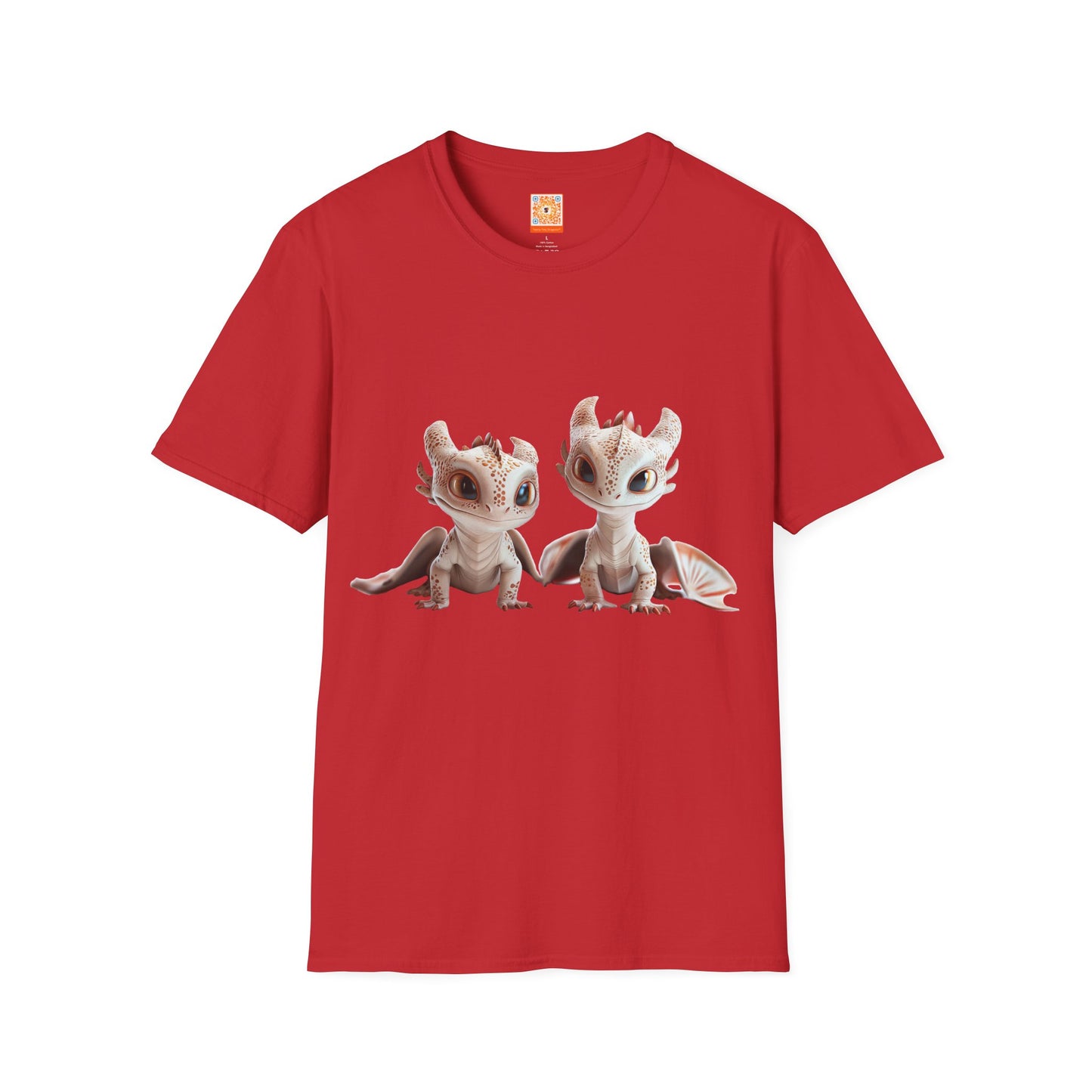 Twin Baby Dragons Adult Unisex Softstyle T-Shirt - Teeny Tiny Dragons