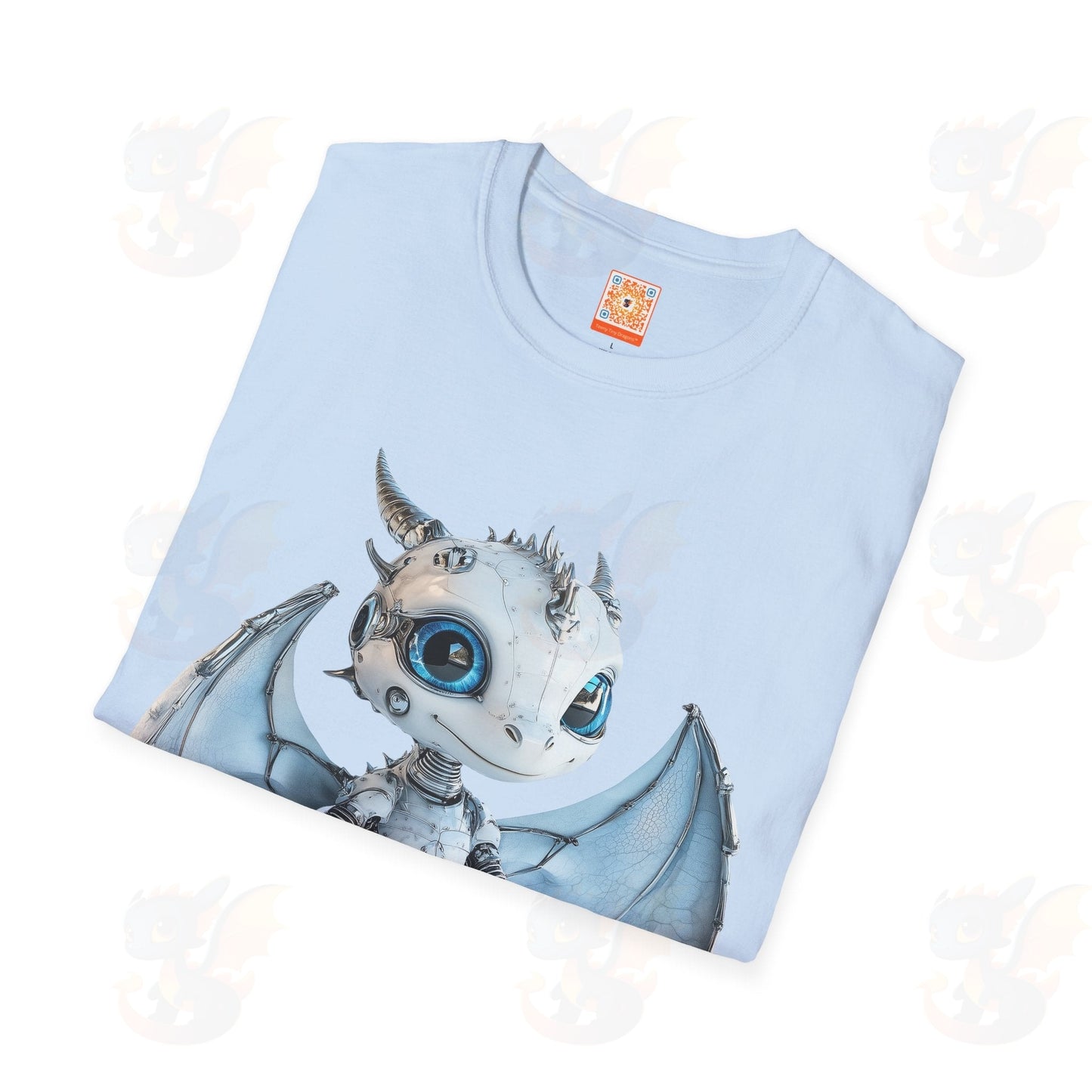 Cute Little Robot Dragon - Adult Robot Dragon Design Unisex Softstyle T-Shirt