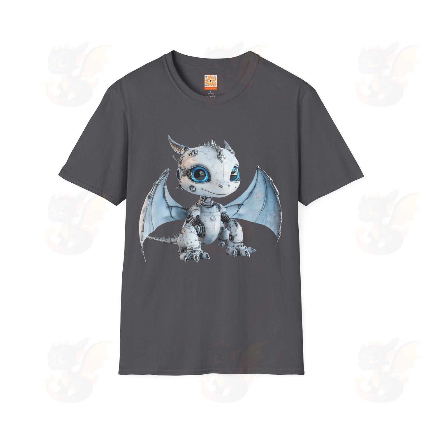 Cute Little Robot Dragon - Adult Robot Dragon Design Unisex Softstyle T-Shirt