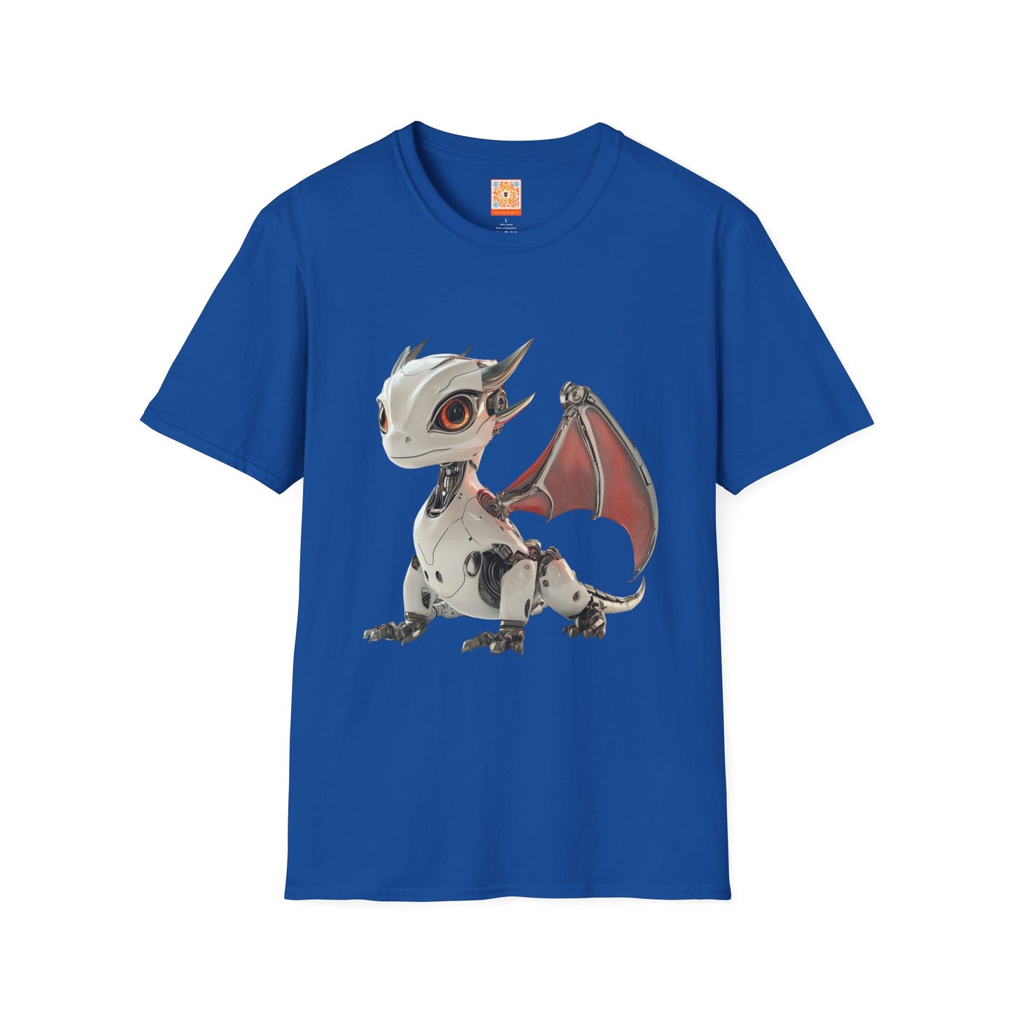 Sitting Robot Dragon Adult Unisex Softstyle T-Shirt - Teeny Tiny Dragons