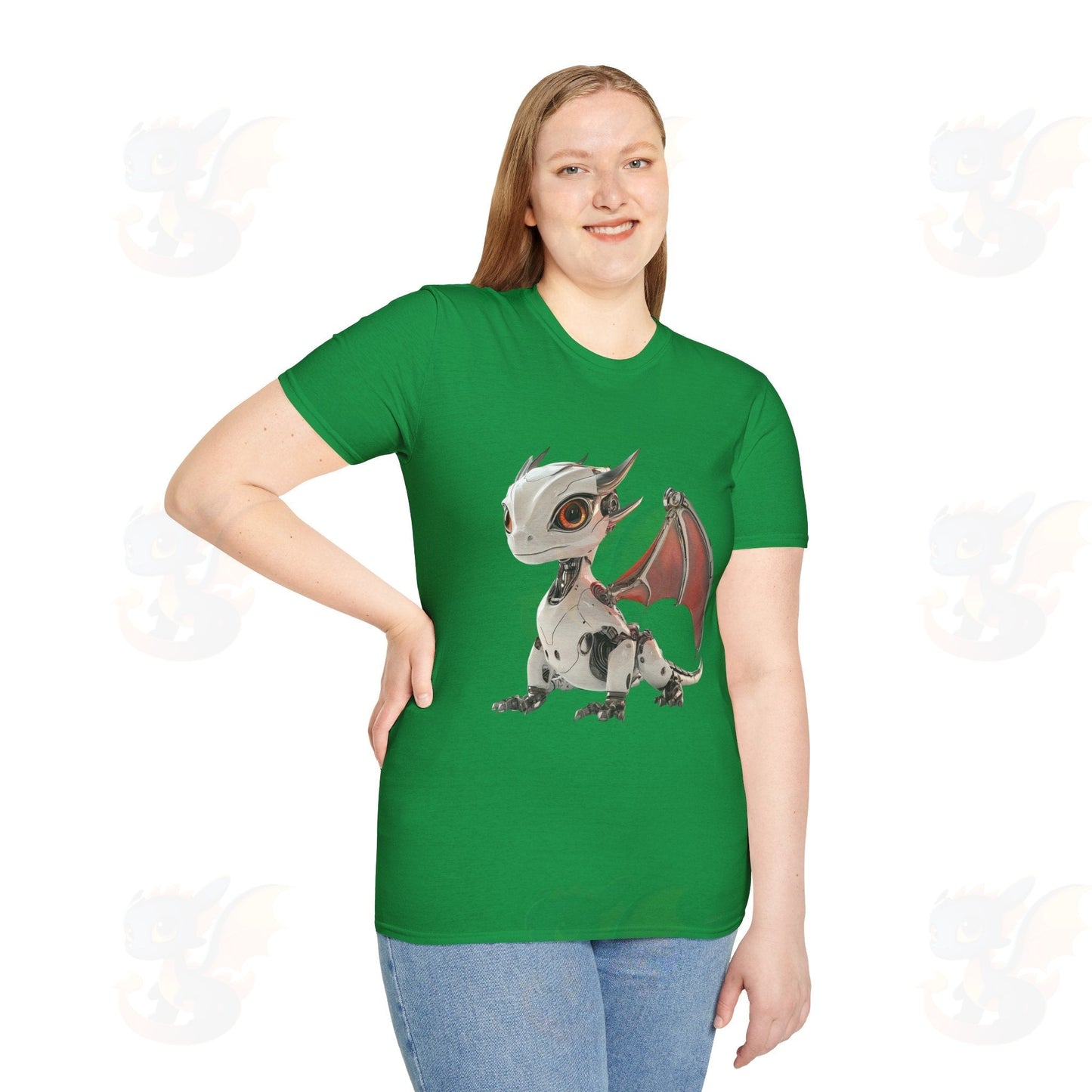 Adult Robot Dragon Design Unisex Softstyle T-Shirt