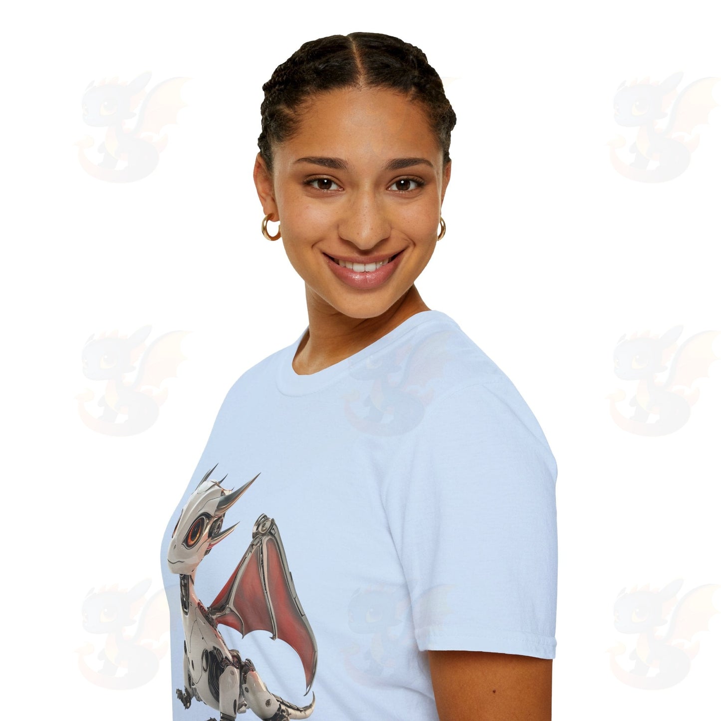 Adult Robot Dragon Design Unisex Softstyle T-Shirt