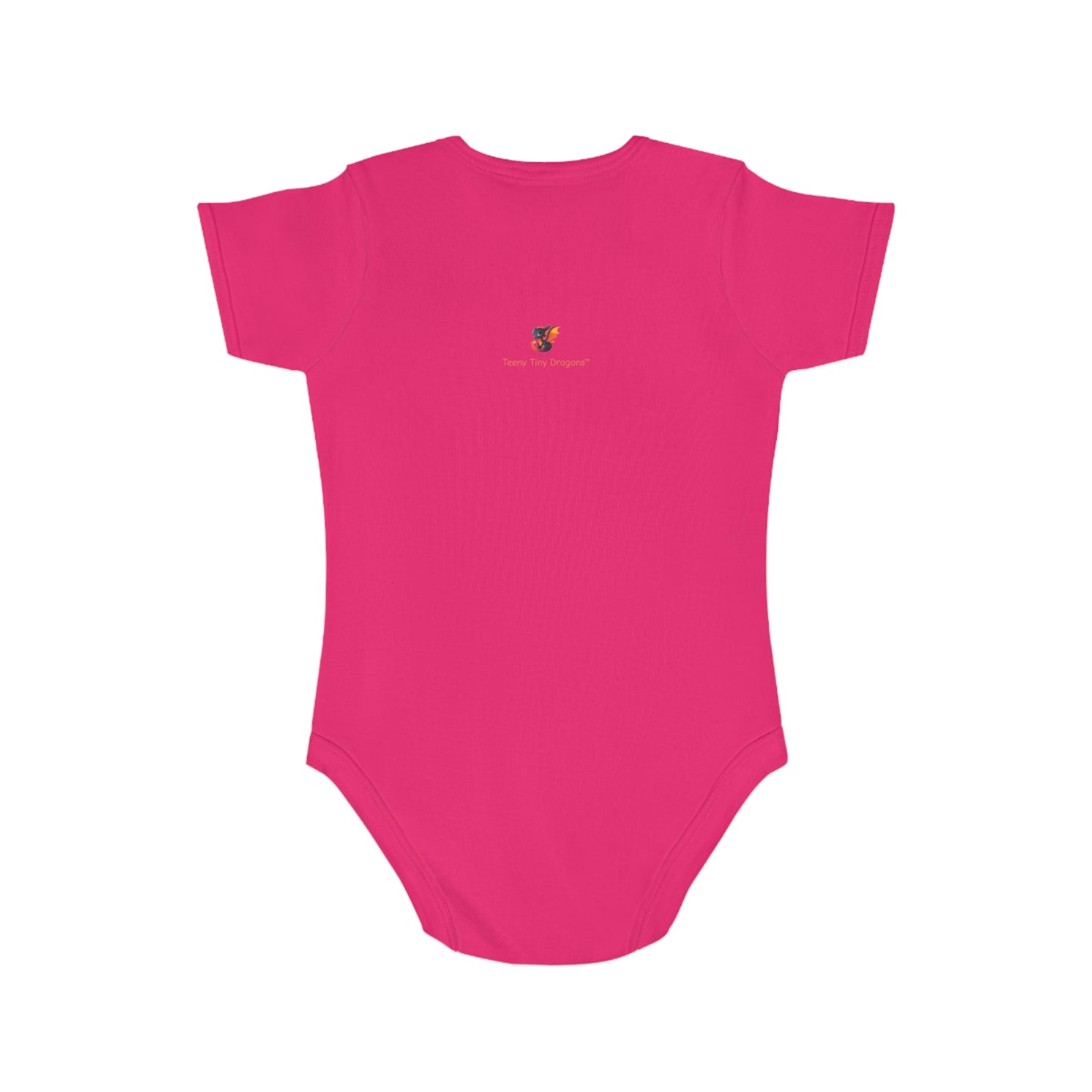 Short Sleeve Baby Bodysuit with an Adorable Baby Dragon