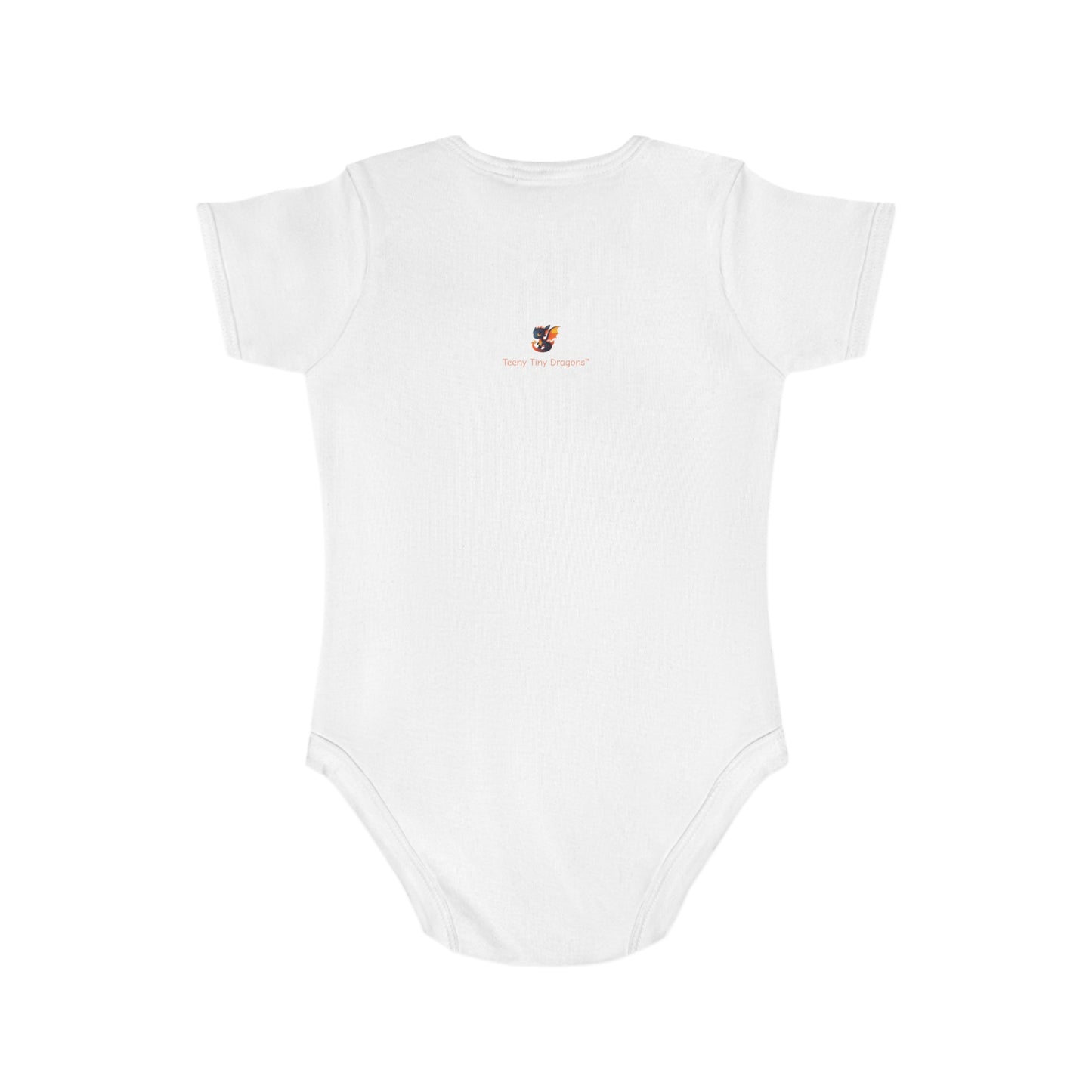 Short Sleeve Baby Bodysuit with an Adorable Baby Dragon