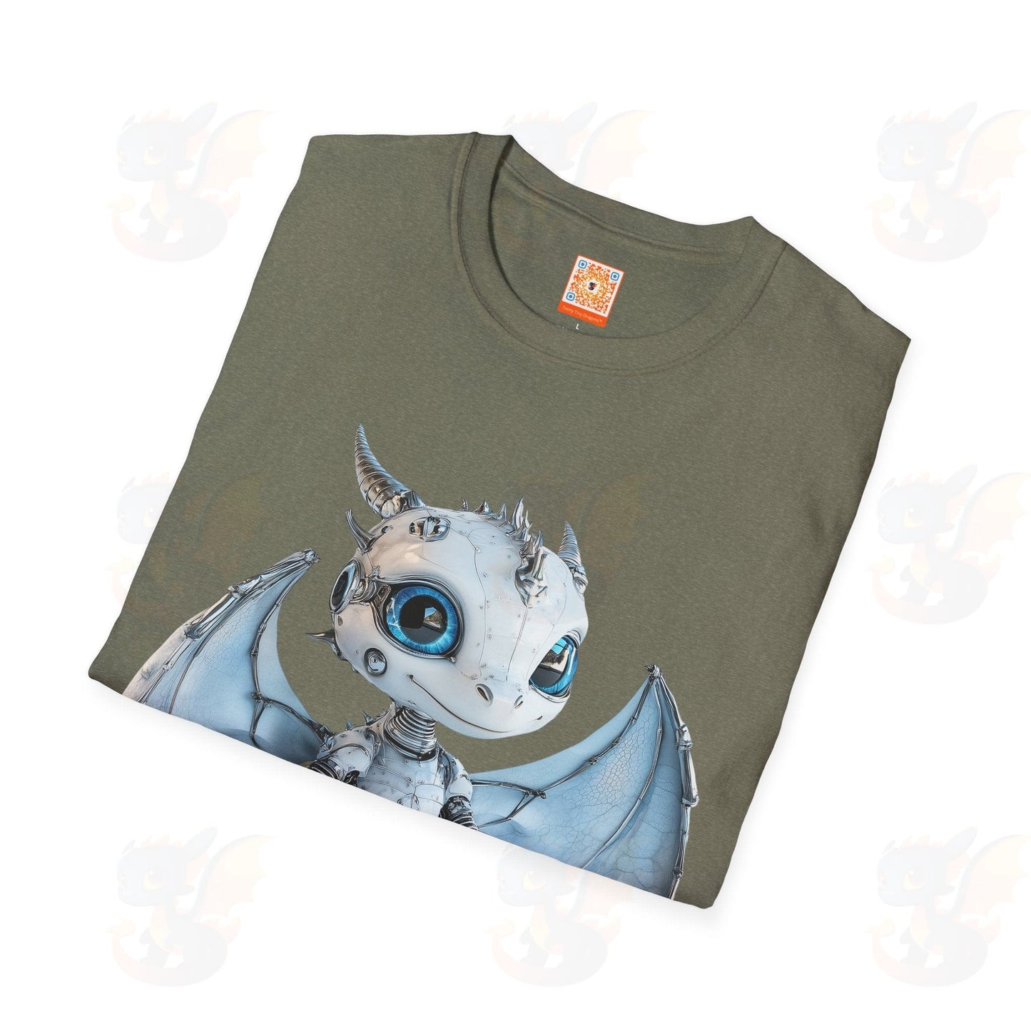 Cute Little Robot Dragon - Adult Robot Dragon Design Unisex Softstyle T-Shirt