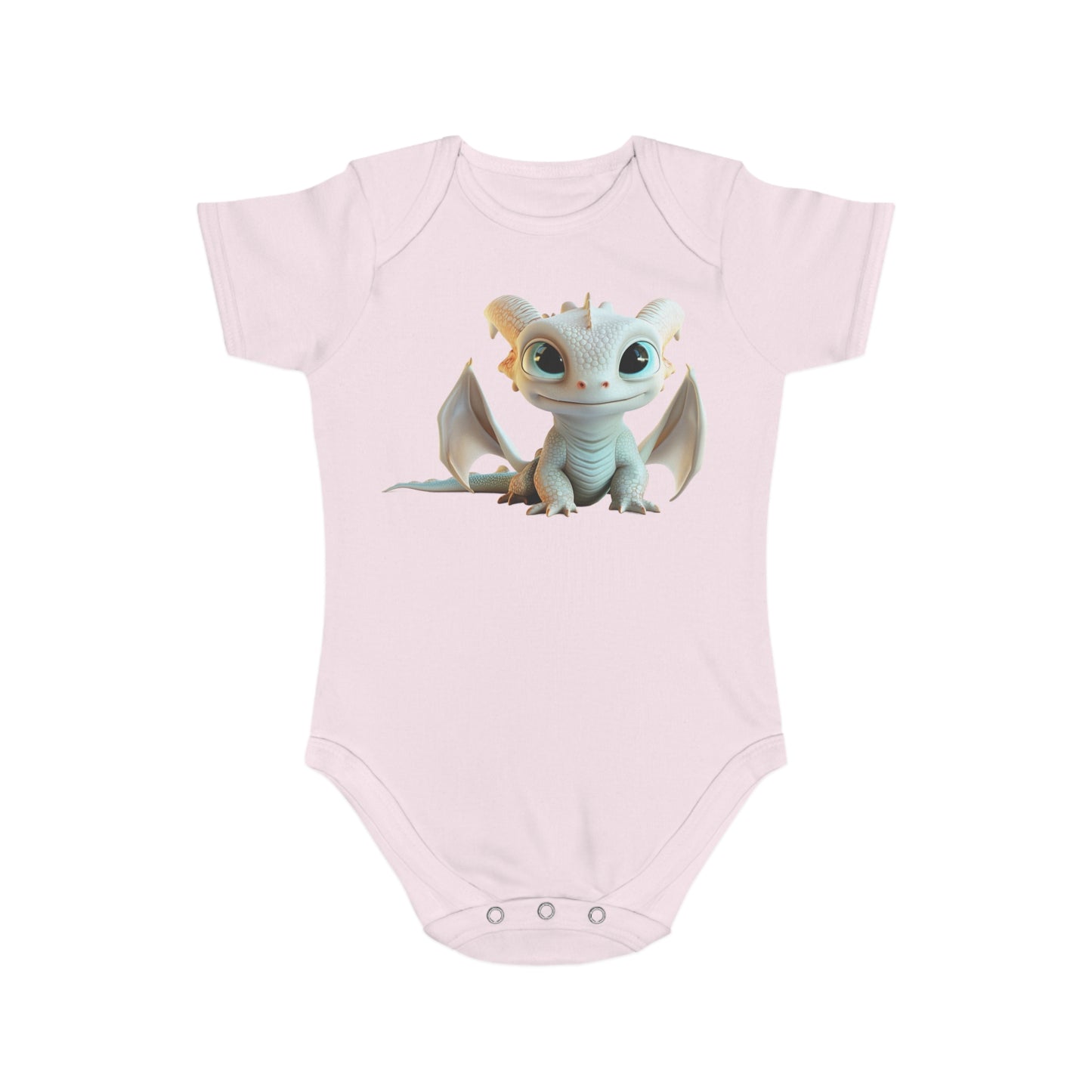 Short Sleeve Baby Bodysuit with Cute Baby Dragon | Teeny Tiny Dragons