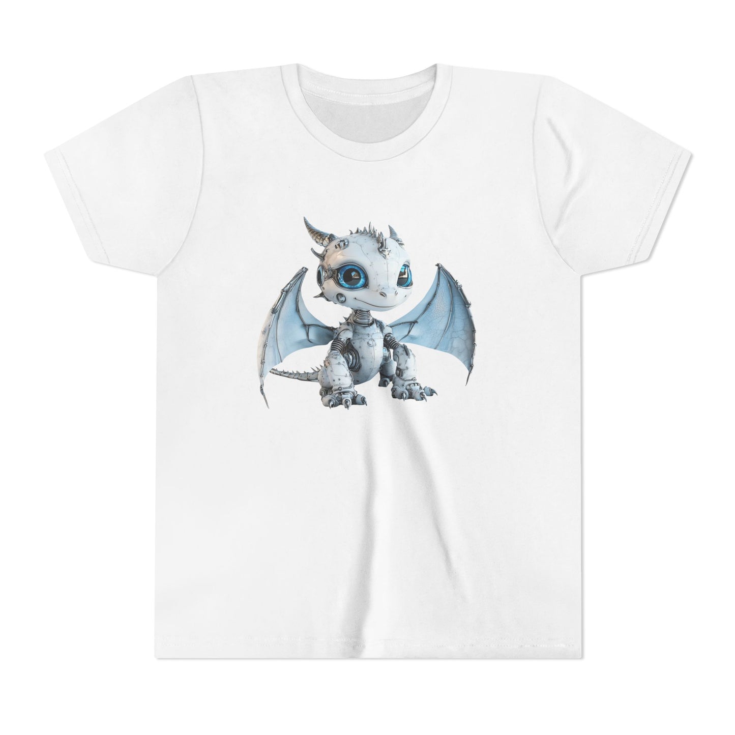 White Robot Dragon Kids Tee - Fun Adventure Design - Teeny Tiny Dragons