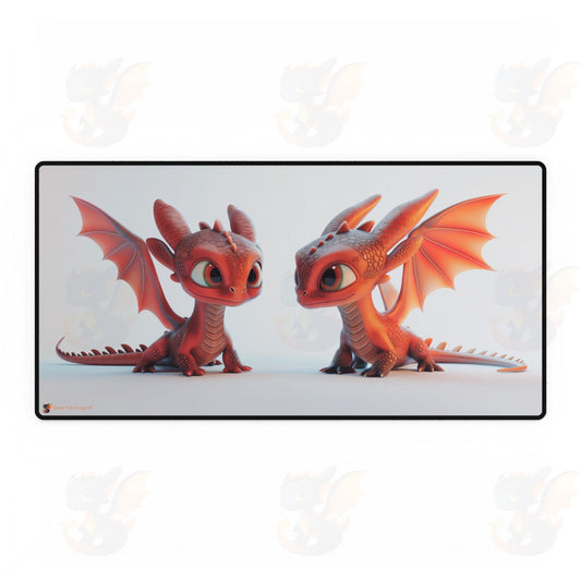 Desk Mats - 2 Baby Red Dragons - Available in 2 sizes