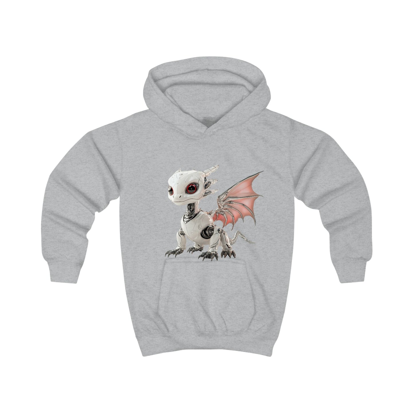 Crimson Robot Dragon Kids Hoodie - Teeny Tiny Dragons