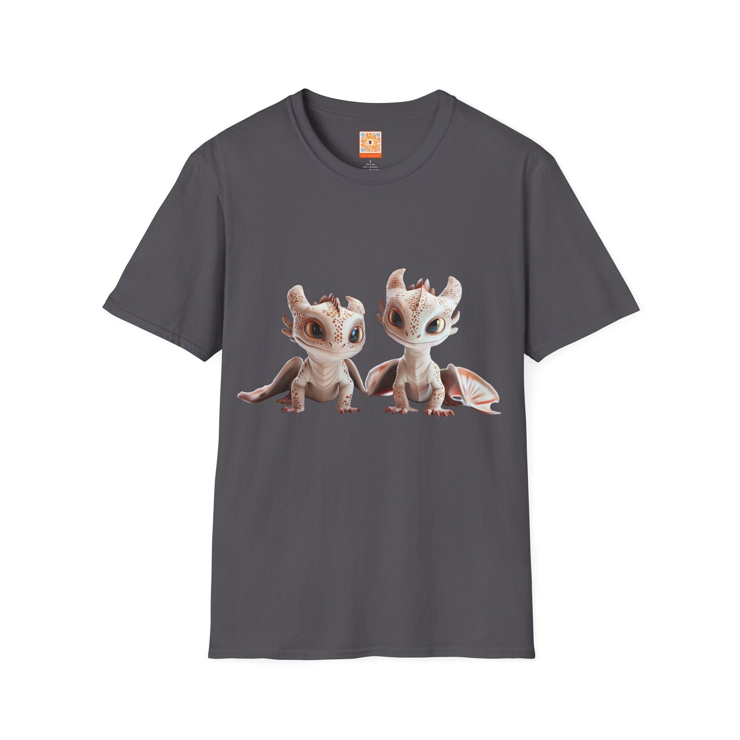 Twin Baby Dragons Adult Unisex Softstyle T-Shirt - Teeny Tiny Dragons