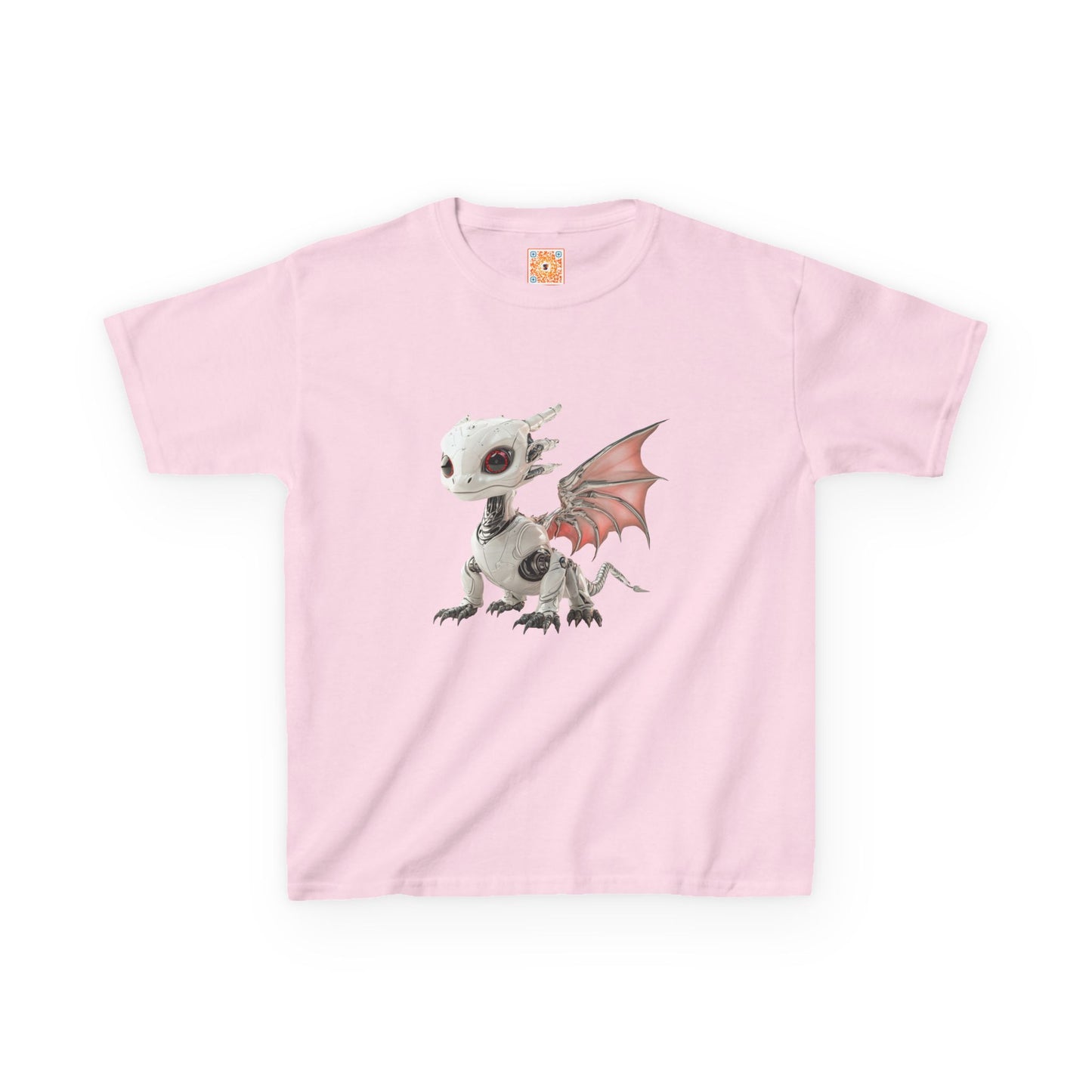 Sitting Grey Robot Dragon Kids 100% Cotton T-Shirt - Teeny Tiny Dragons