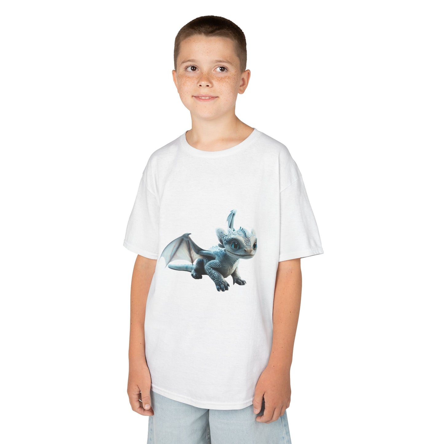 Flying White Dragon Kids Heavy Cotton T-Shirt - Teeny Tiny Dragons