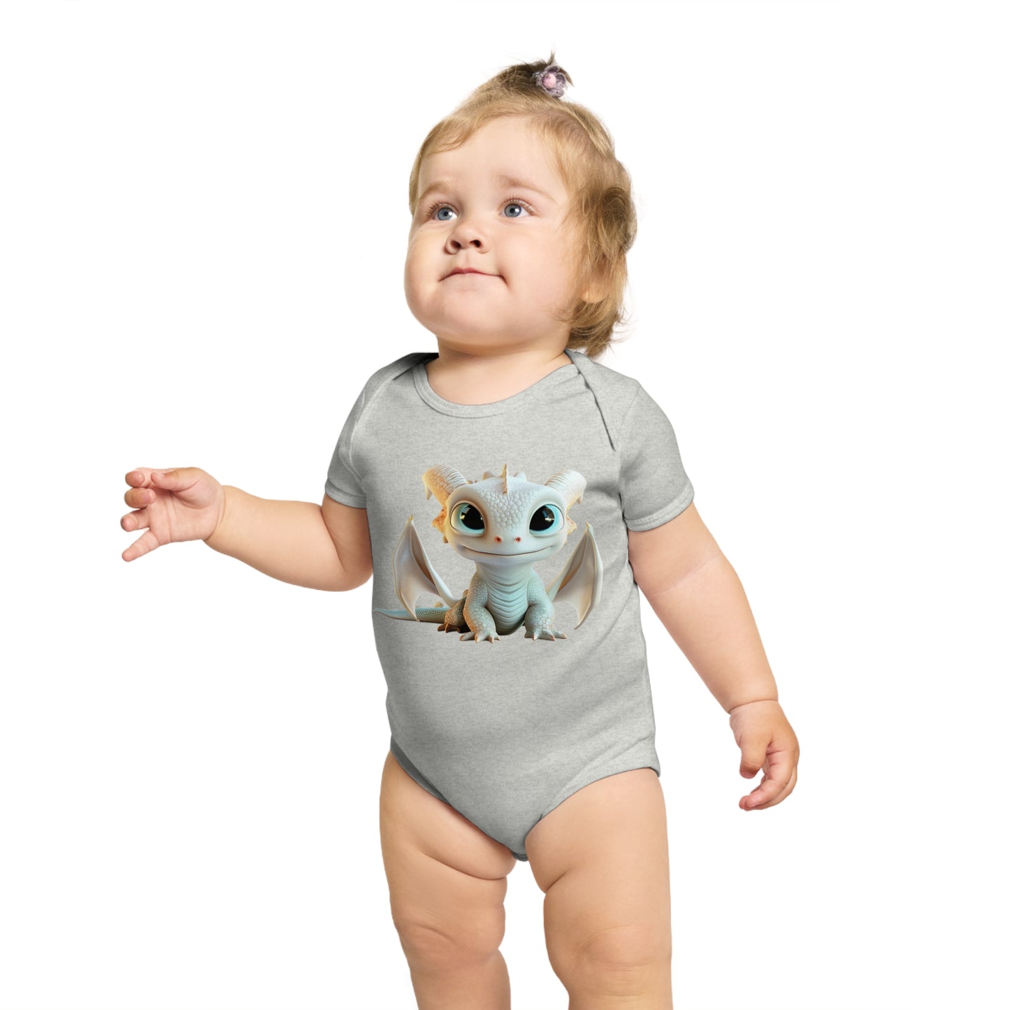 Short Sleeve Baby Bodysuit with Cute Baby Dragon | Teeny Tiny Dragons