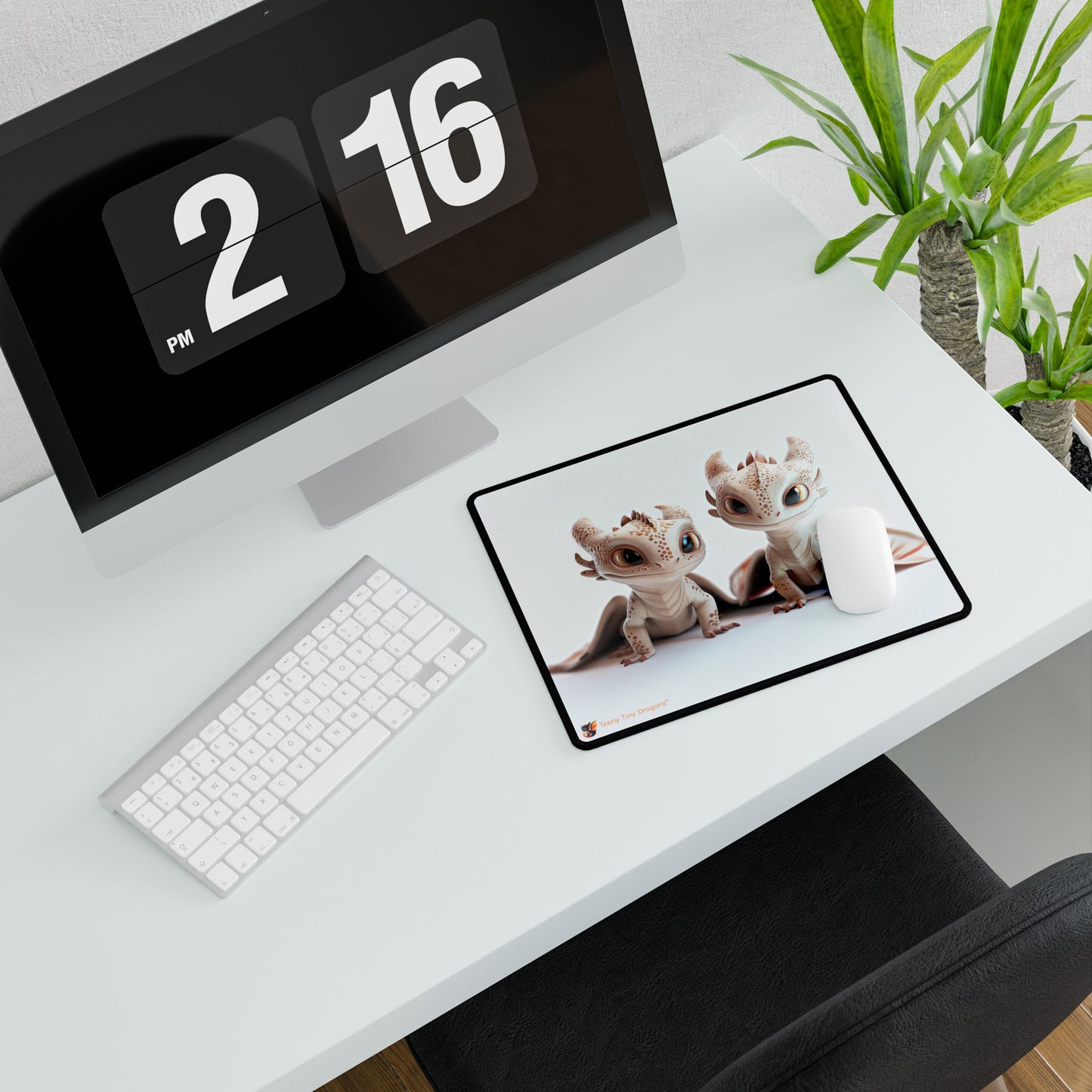 2 Adorable Little Dragons Desk Mat | Teeny Tiny Dragons