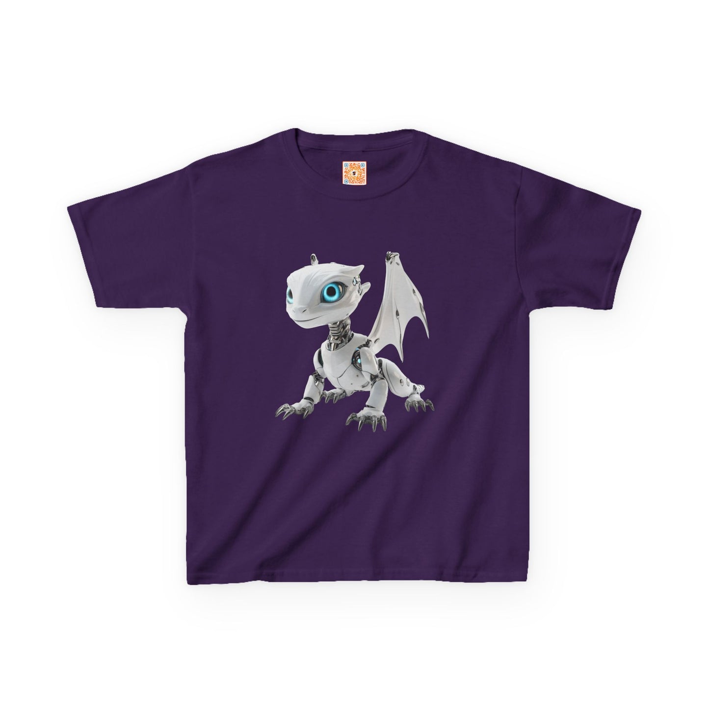 Blue Eyed Robot Dragon Heavy Cotton T-Shirt - Teeny Tiny Dragons