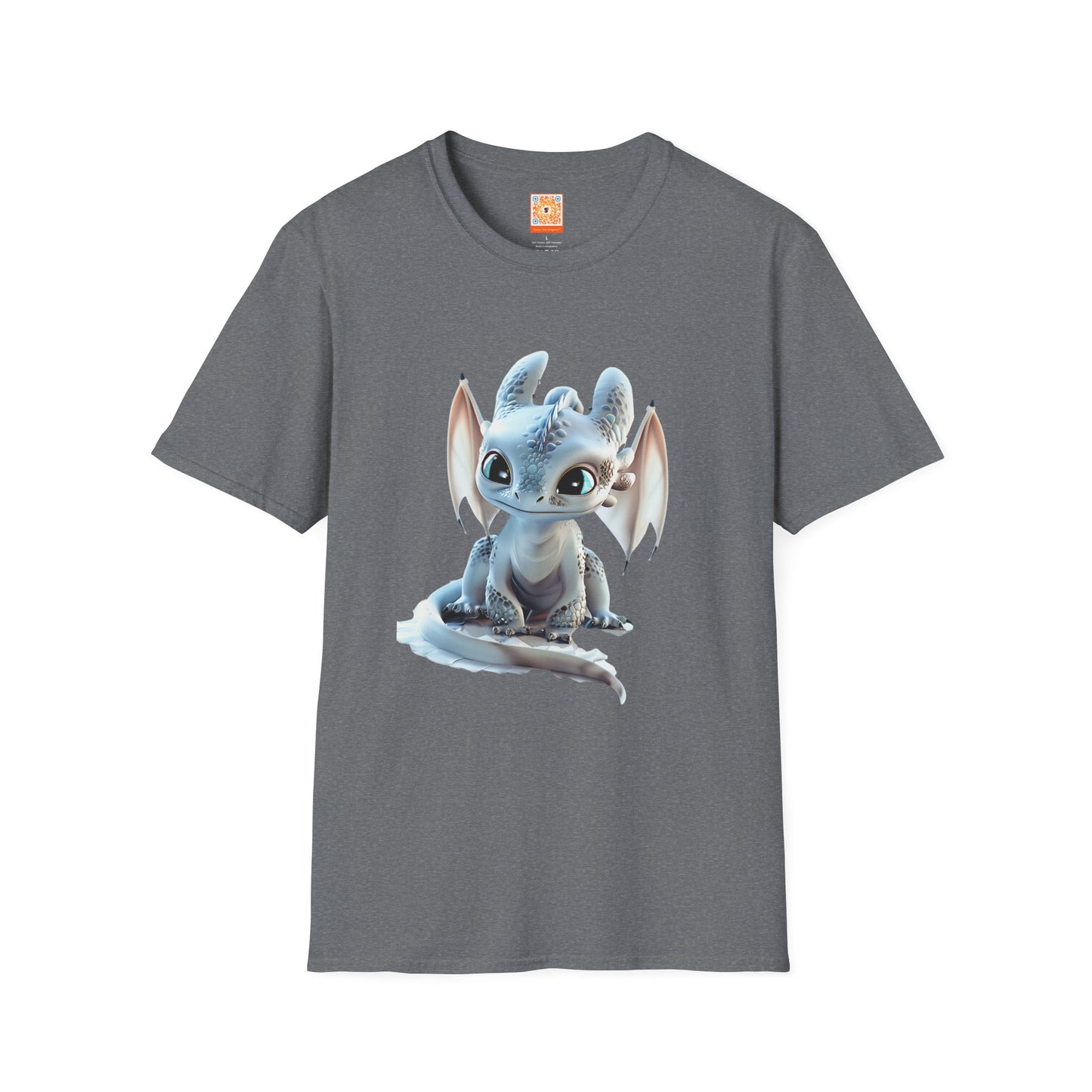 Gorgeous Little Blue Dragon Adult Unisex Softstyle T-Shirt - Teeny Tiny Dragons