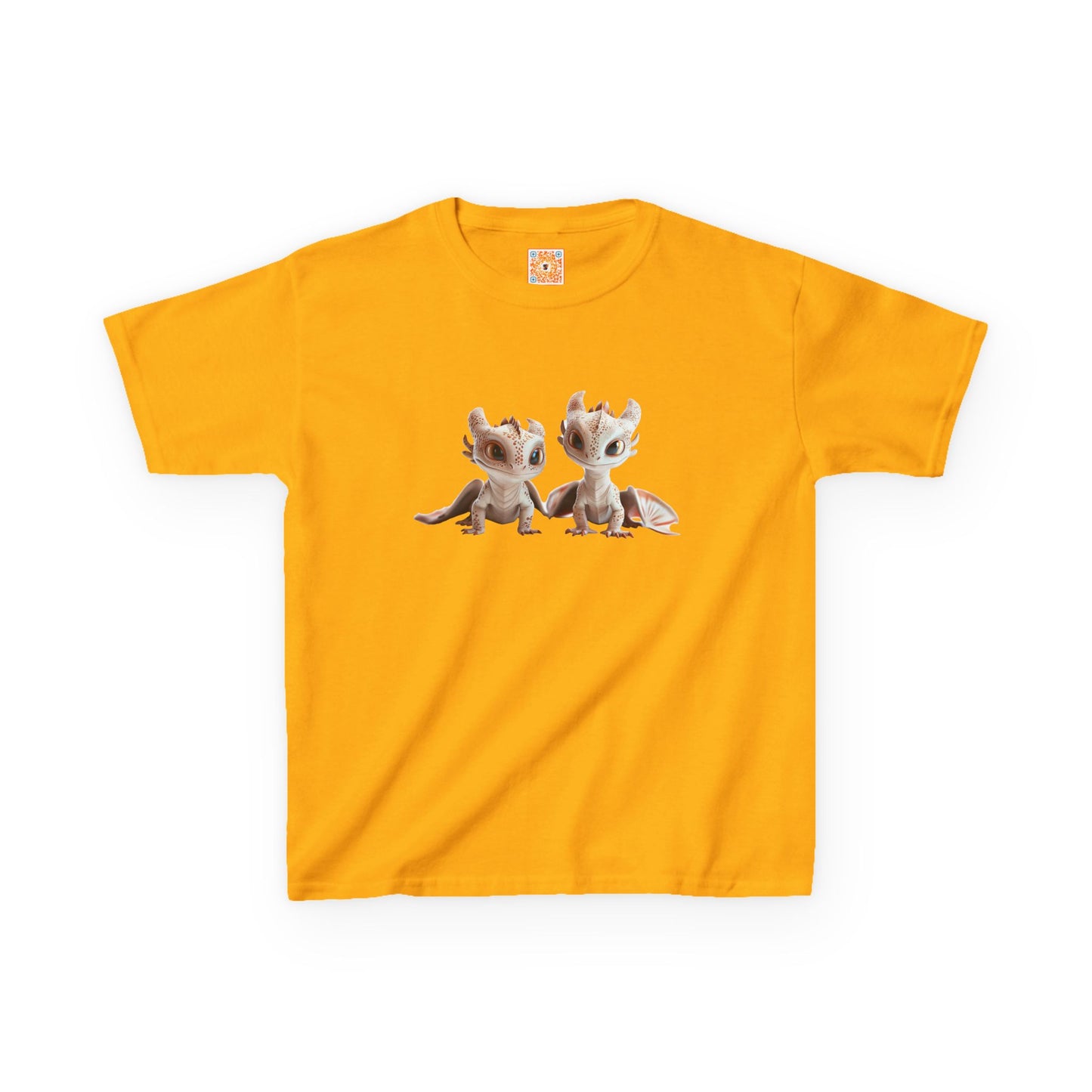 2 Adorable Dragons Kids Heavy Cotton T-Shirt - Teeny Tiny Dragons