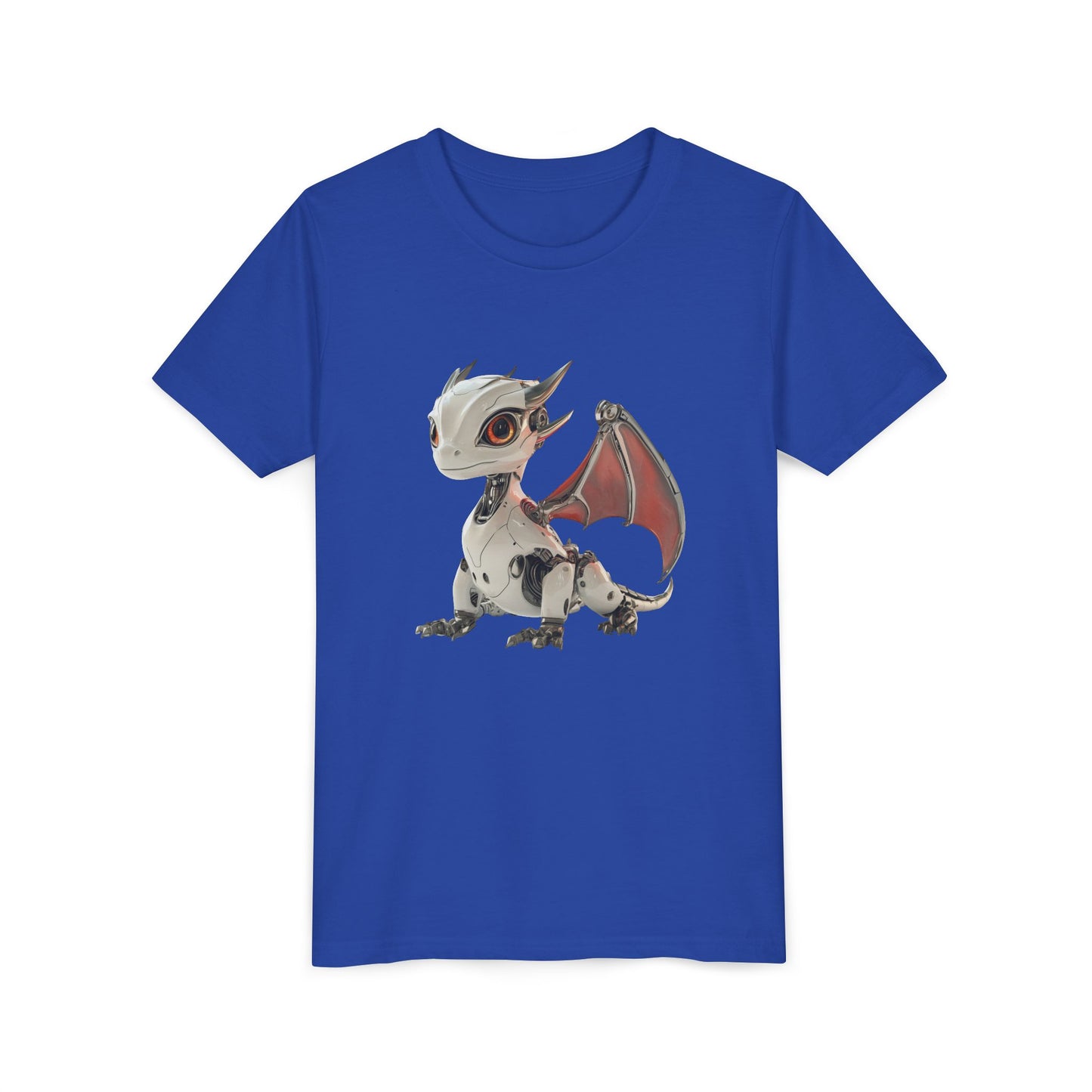 Red Eyed Robot Dragon - Youth Short Sleeve T-Shirt - Teeny Tiny Dragons
