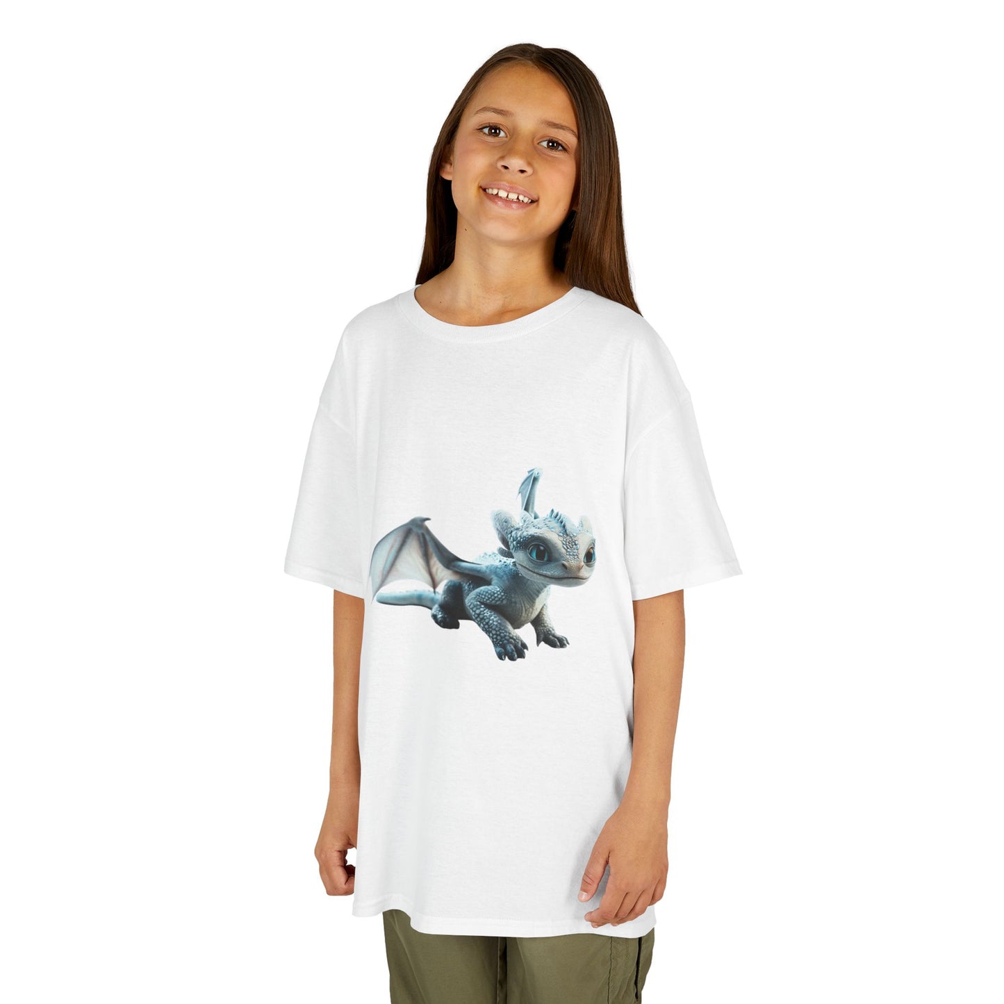 Flying White Dragon Kids Heavy Cotton T-Shirt - Teeny Tiny Dragons