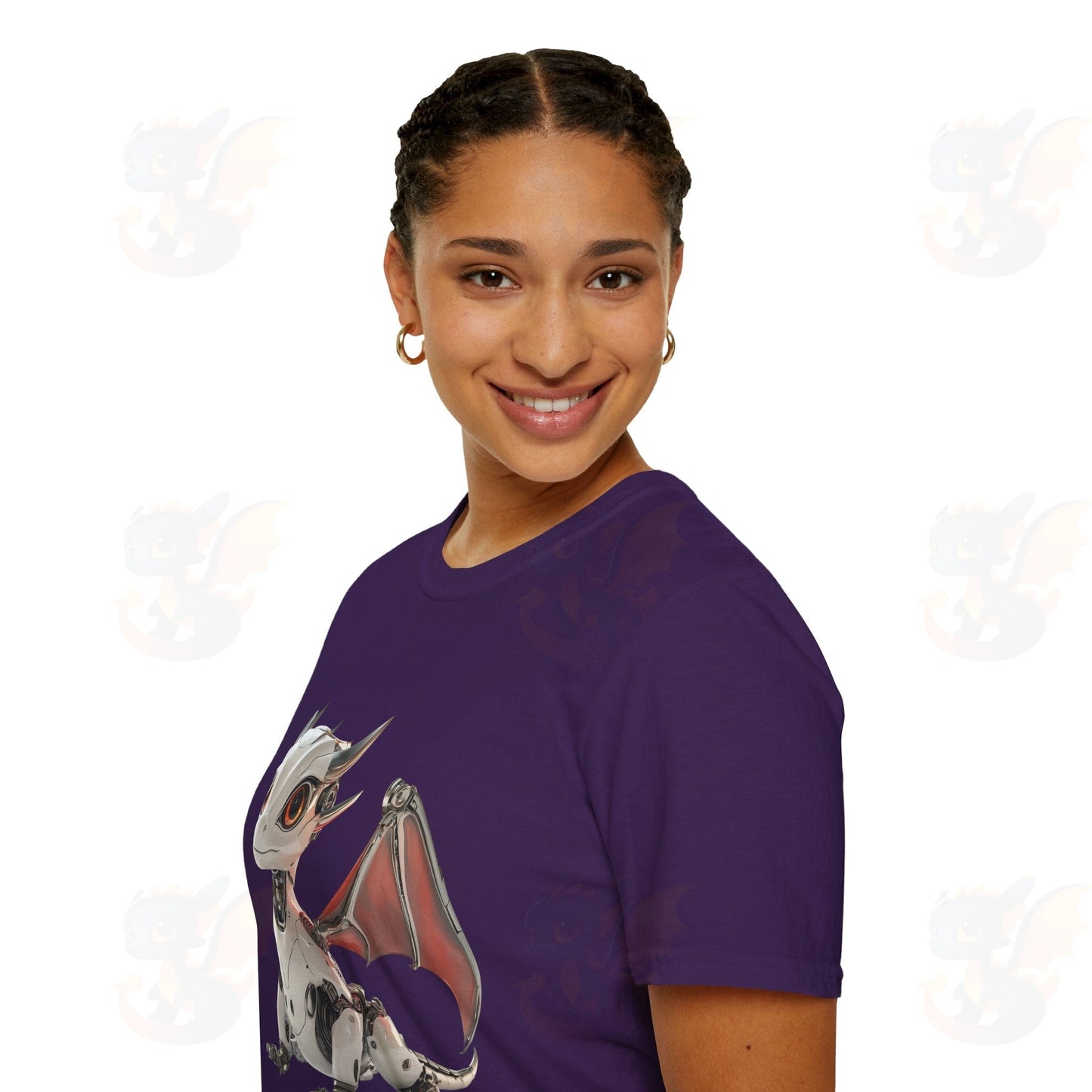 Adult Robot Dragon Design Unisex Softstyle T-Shirt
