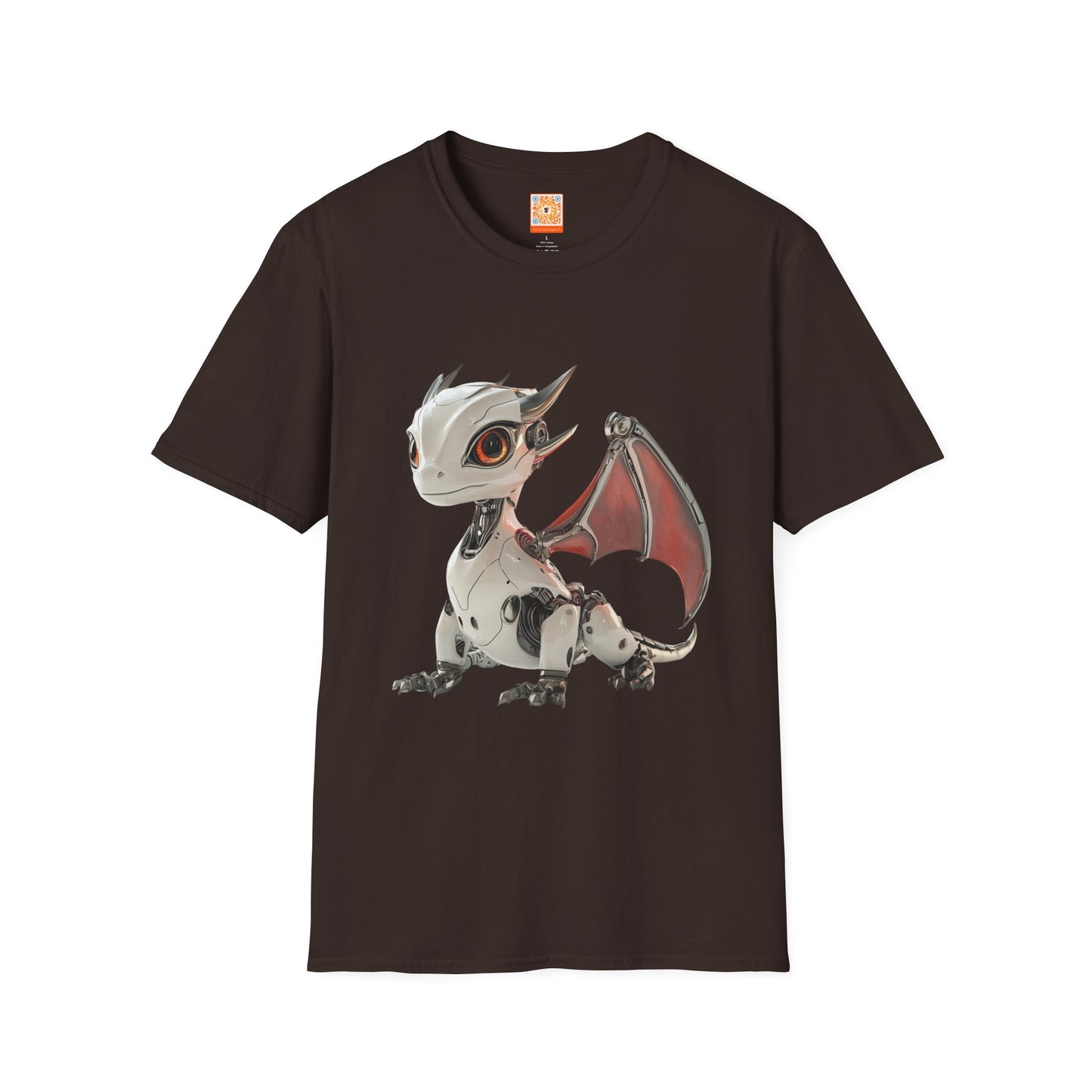 Sitting Robot Dragon Adult Unisex Softstyle T-Shirt - Teeny Tiny Dragons