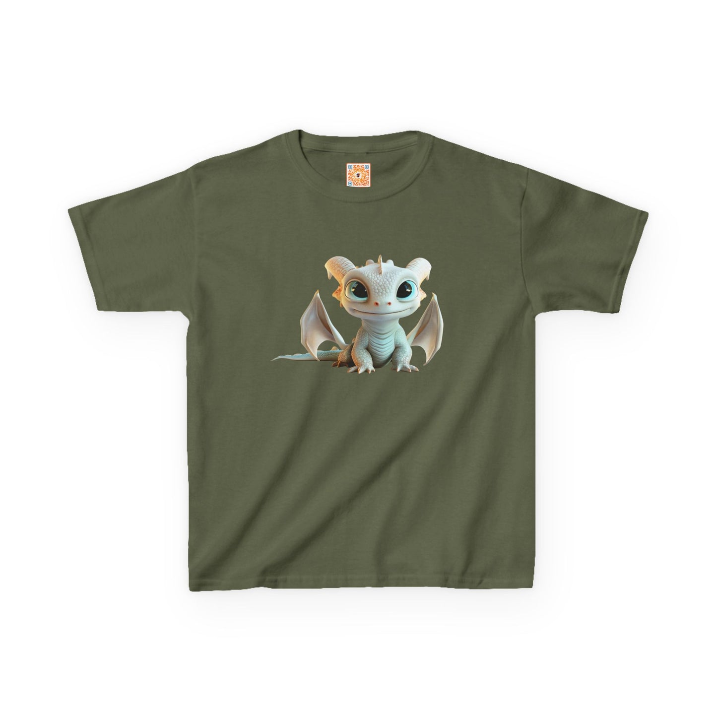 Very Cute Pale Dragon Kids Heavy Cotton T-Shirt - Teeny Tiny Dragons