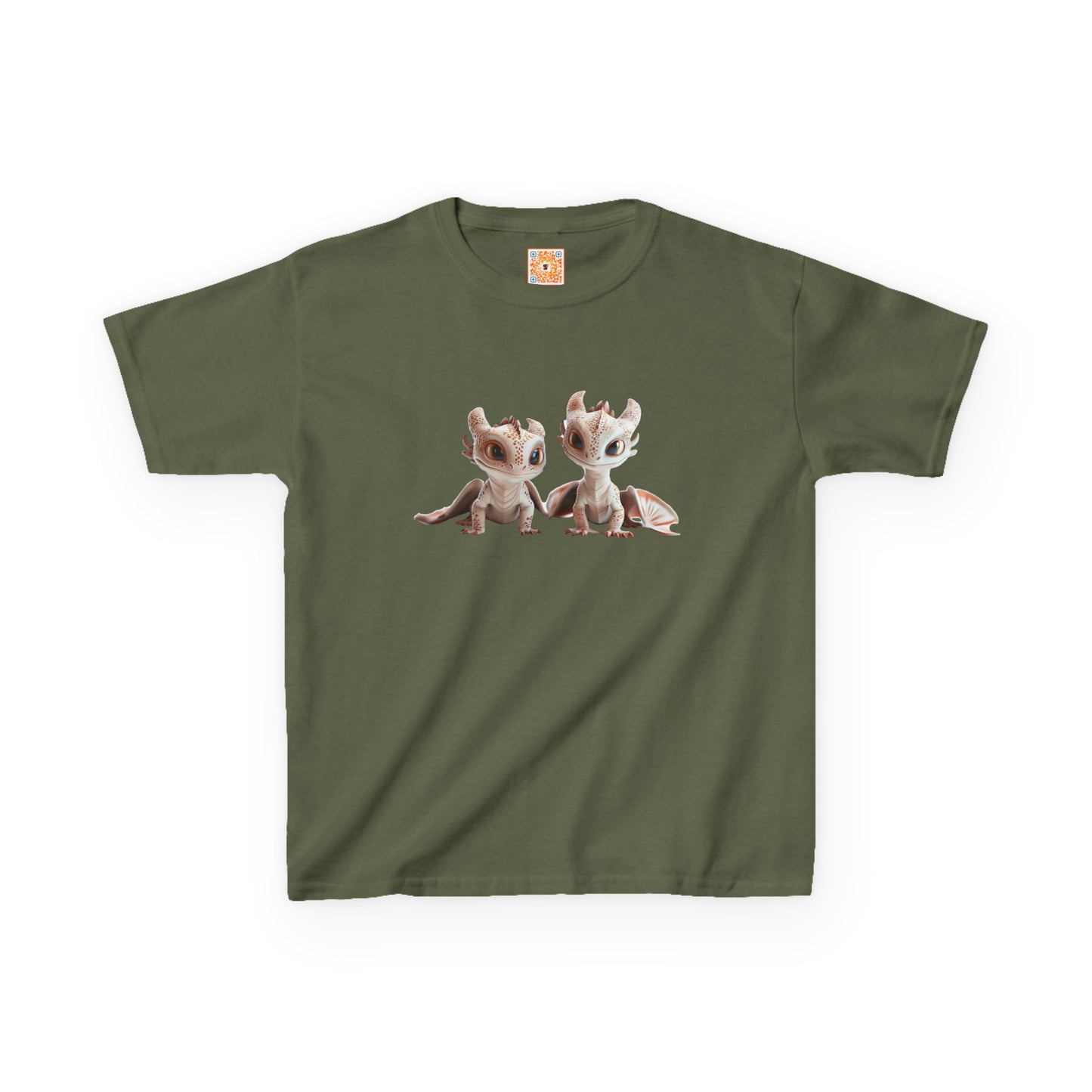2 Adorable Dragons Kids Heavy Cotton T-Shirt - Teeny Tiny Dragons
