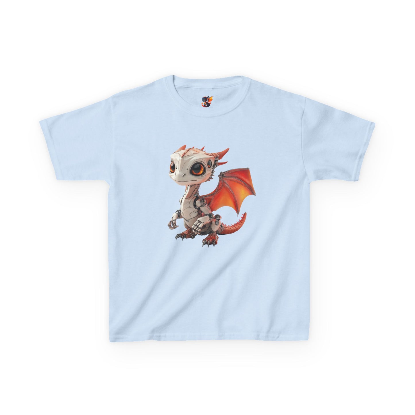Red Robot Dragon Kids Heavy Cotton T-Shirt - Teeny Tiny Dragons
