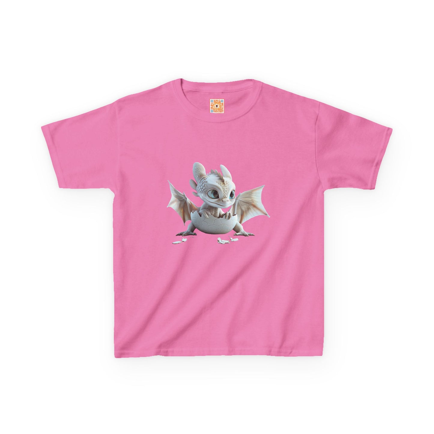 Silver Crystal Dragon Kids Heavy Cotton T-Shirt