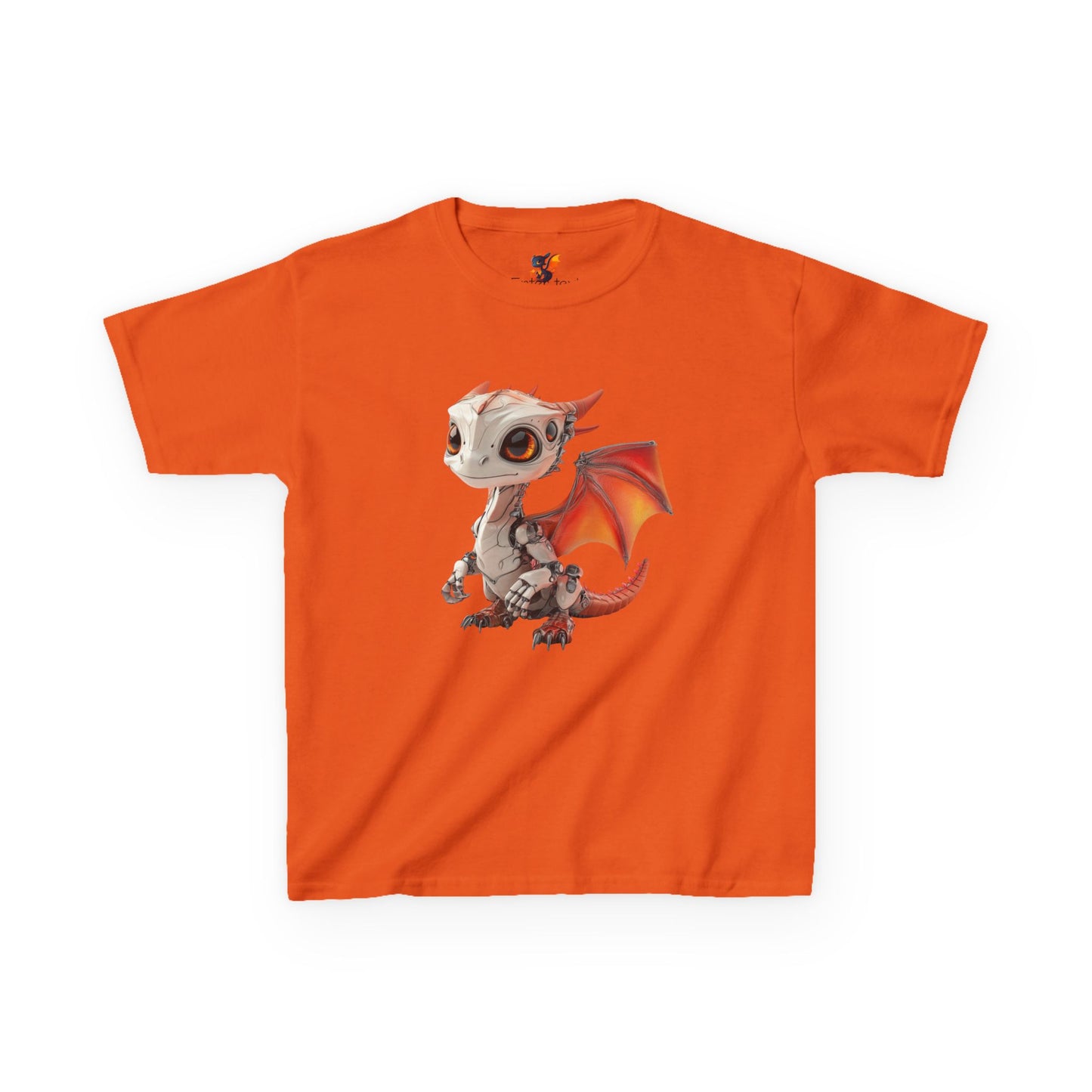 Red Robot Dragon Kids Heavy Cotton T-Shirt - Teeny Tiny Dragons