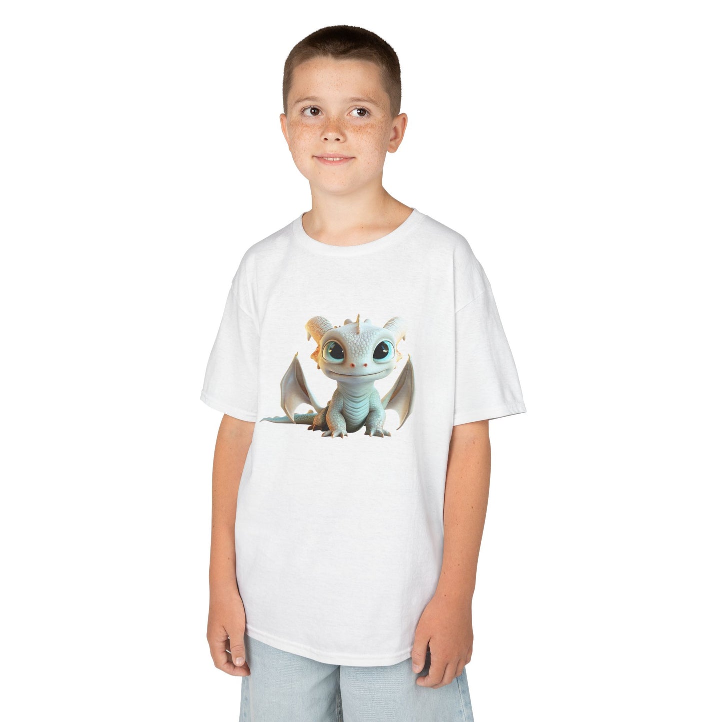 Very Cute Pale Dragon Kids Heavy Cotton T-Shirt - Teeny Tiny Dragons