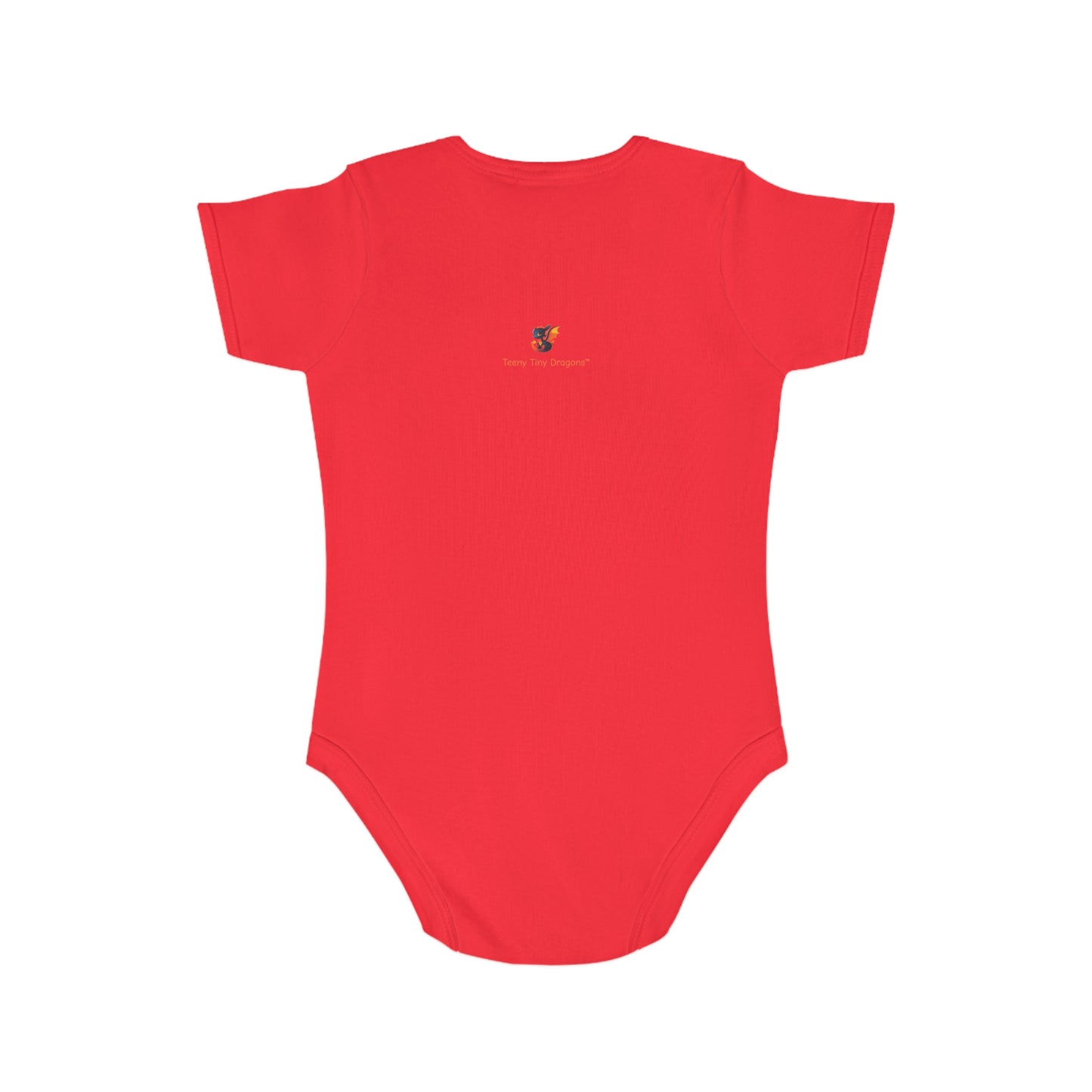 Short Sleeve Baby Bodysuit with an Adorable Baby Dragon