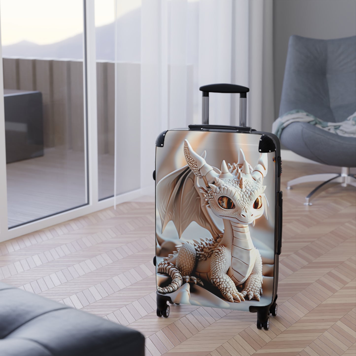 Gorgeous Little White Dragon Suitcase - Teeny Tiny Dragons
