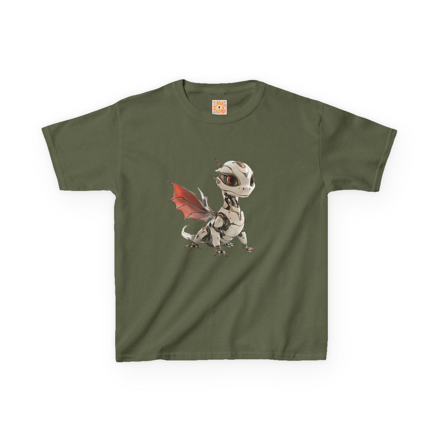 Amber Robot Dragon Heavy Cotton T-Shirt - Teeny Tiny Dragons