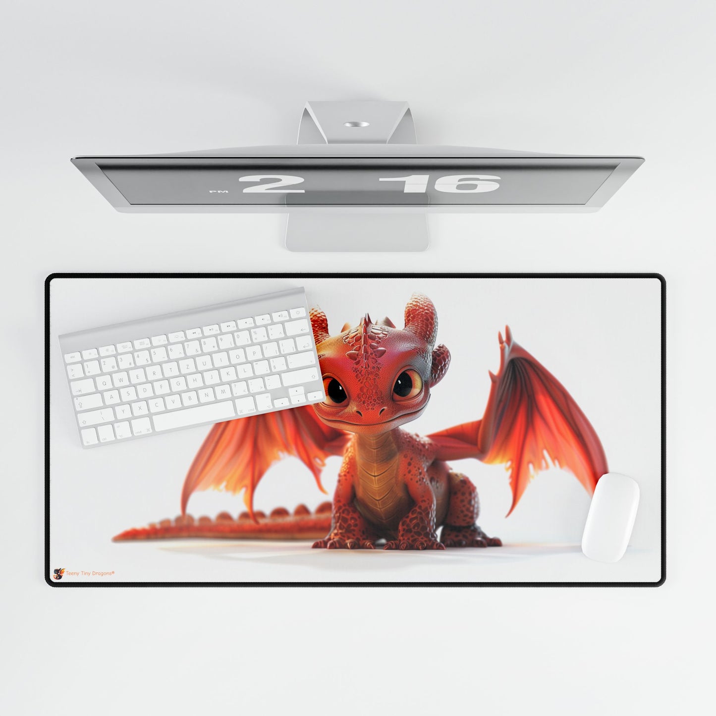 Beautiful Little Red Dragon Mouse Mat - Teeny Tiny Dragons
