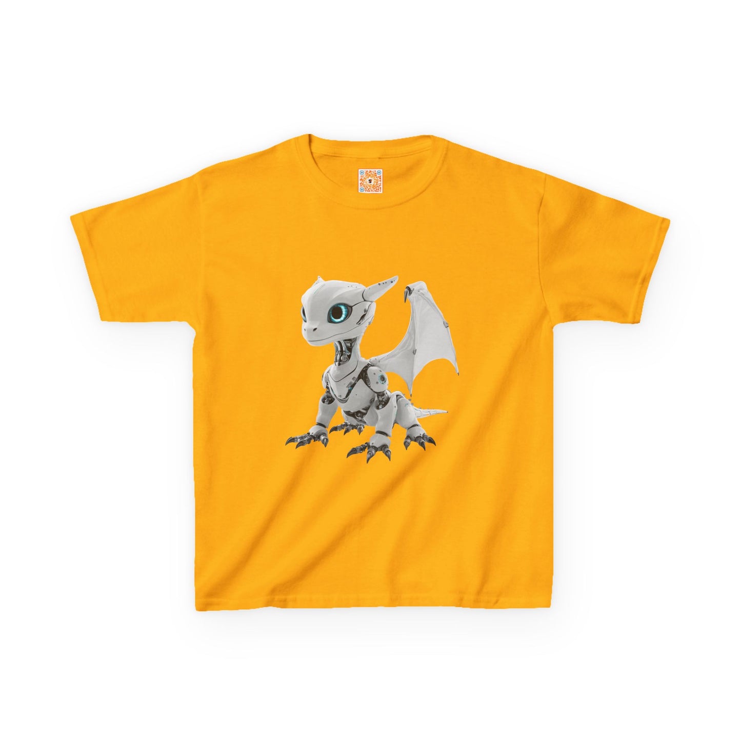 Little White Robot Dragon Kids Heavy Cotton T-Shirt - Teeny Tiny Dragons