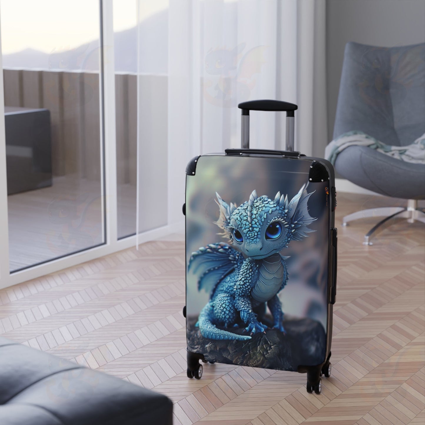 Suitcase With a  Magical Dragon Companion for Your Travels