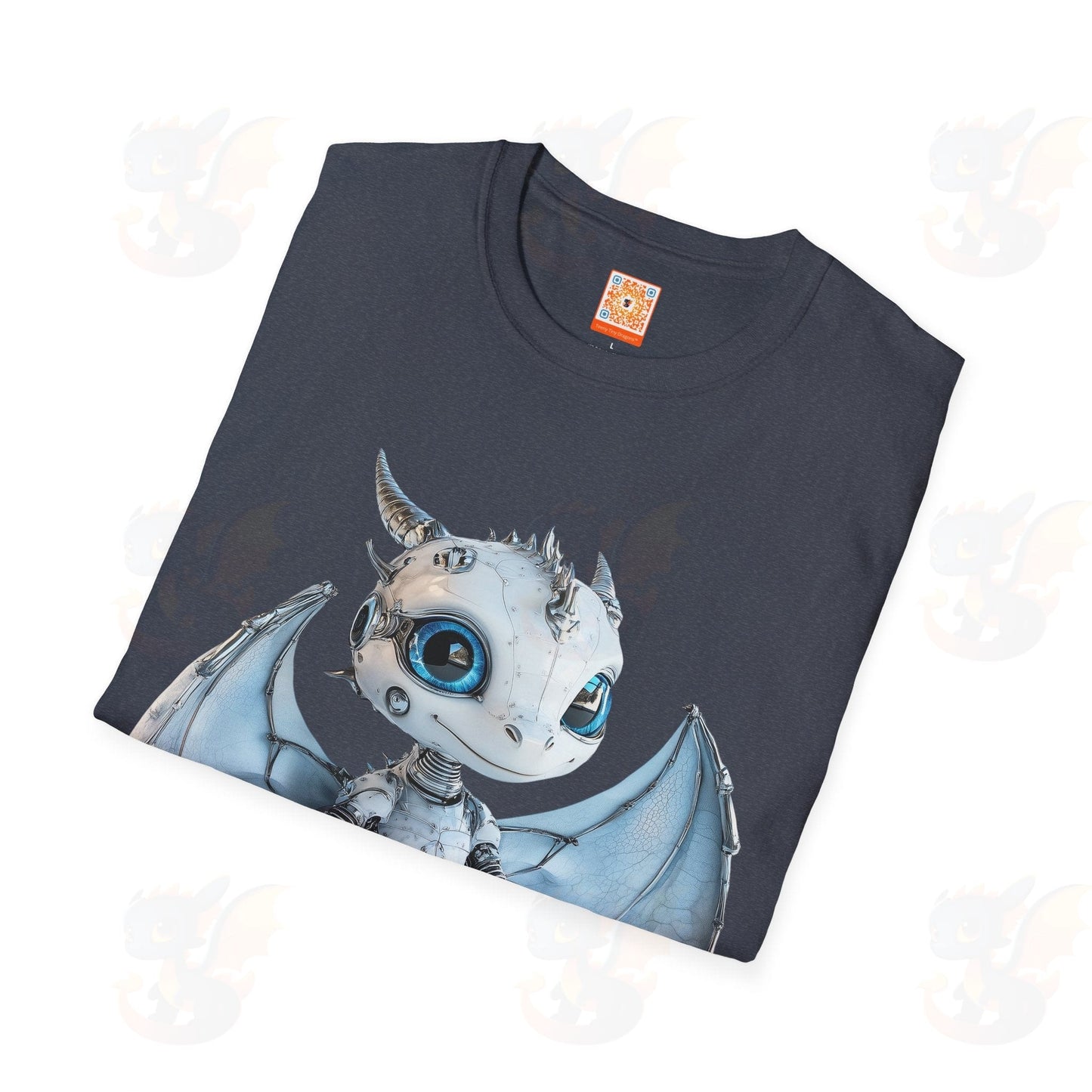 Cute Little Robot Dragon - Adult Robot Dragon Design Unisex Softstyle T-Shirt