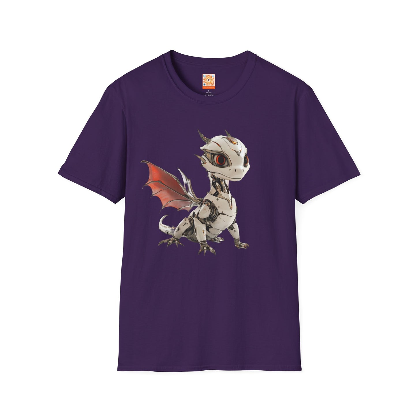 Chrome Robot Dragon Adult Unisex Softstyle T-Shirt - Teeny Tiny Dragons