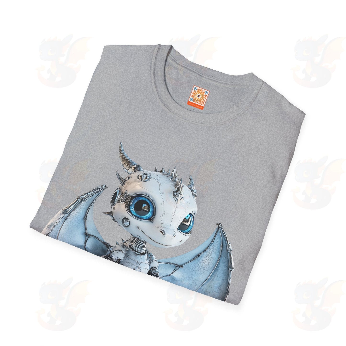 Cute Little Robot Dragon - Adult Robot Dragon Design Unisex Softstyle T-Shirt