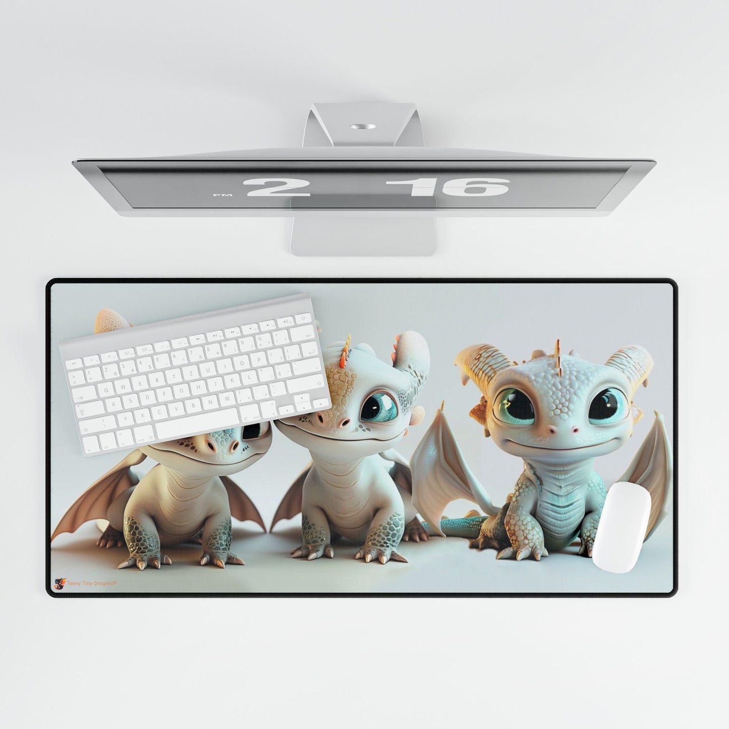 3 Adorable Baby Dragons Mouse Pad - Teeny Tiny Dragons