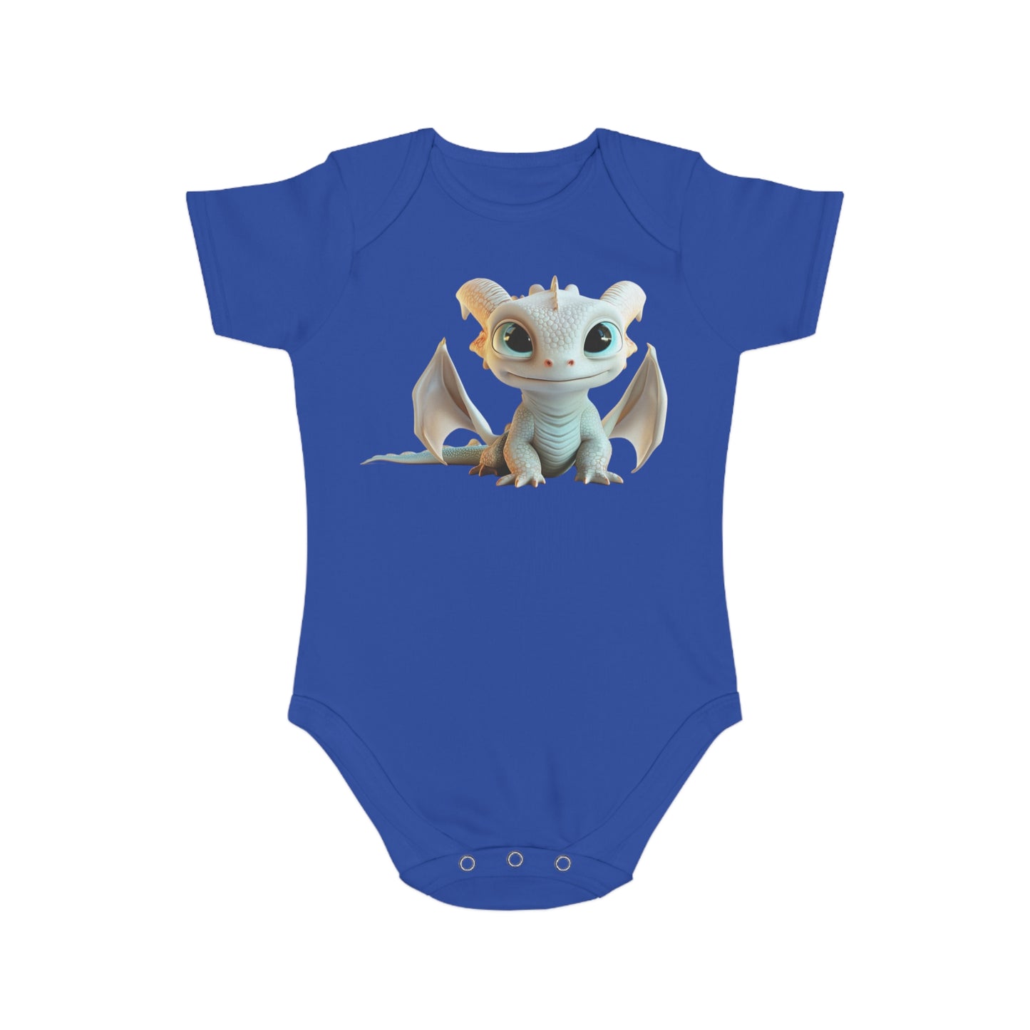 Short Sleeve Baby Bodysuit with Cute Baby Dragon | Teeny Tiny Dragons