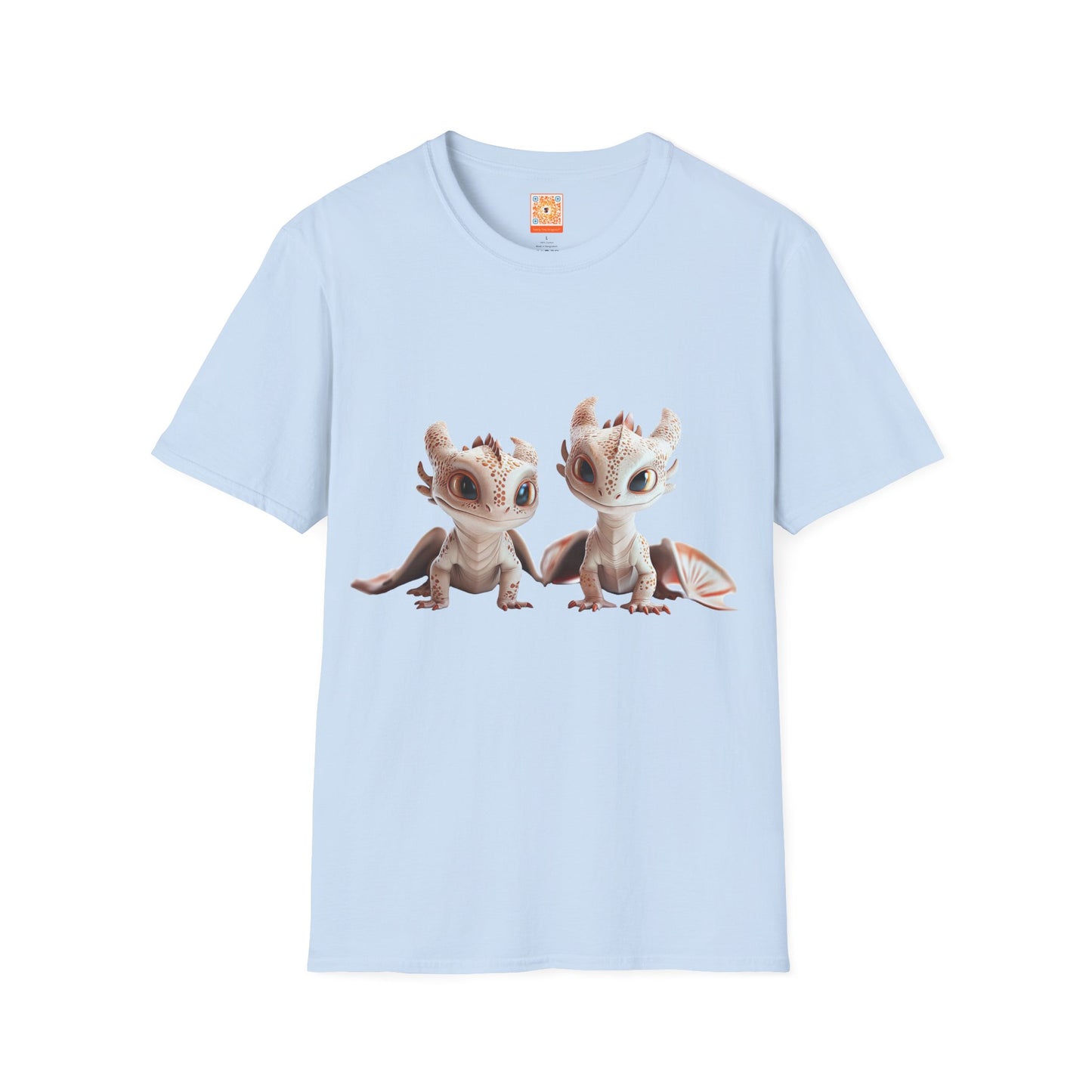 Twin Baby Dragons Adult Unisex Softstyle T-Shirt - Teeny Tiny Dragons