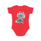 Short Sleeve Baby Bodysuit with an Adorable Baby Dragon