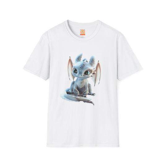 Gorgeous Little Blue Dragon Adult Unisex Softstyle T-Shirt - Teeny Tiny Dragons