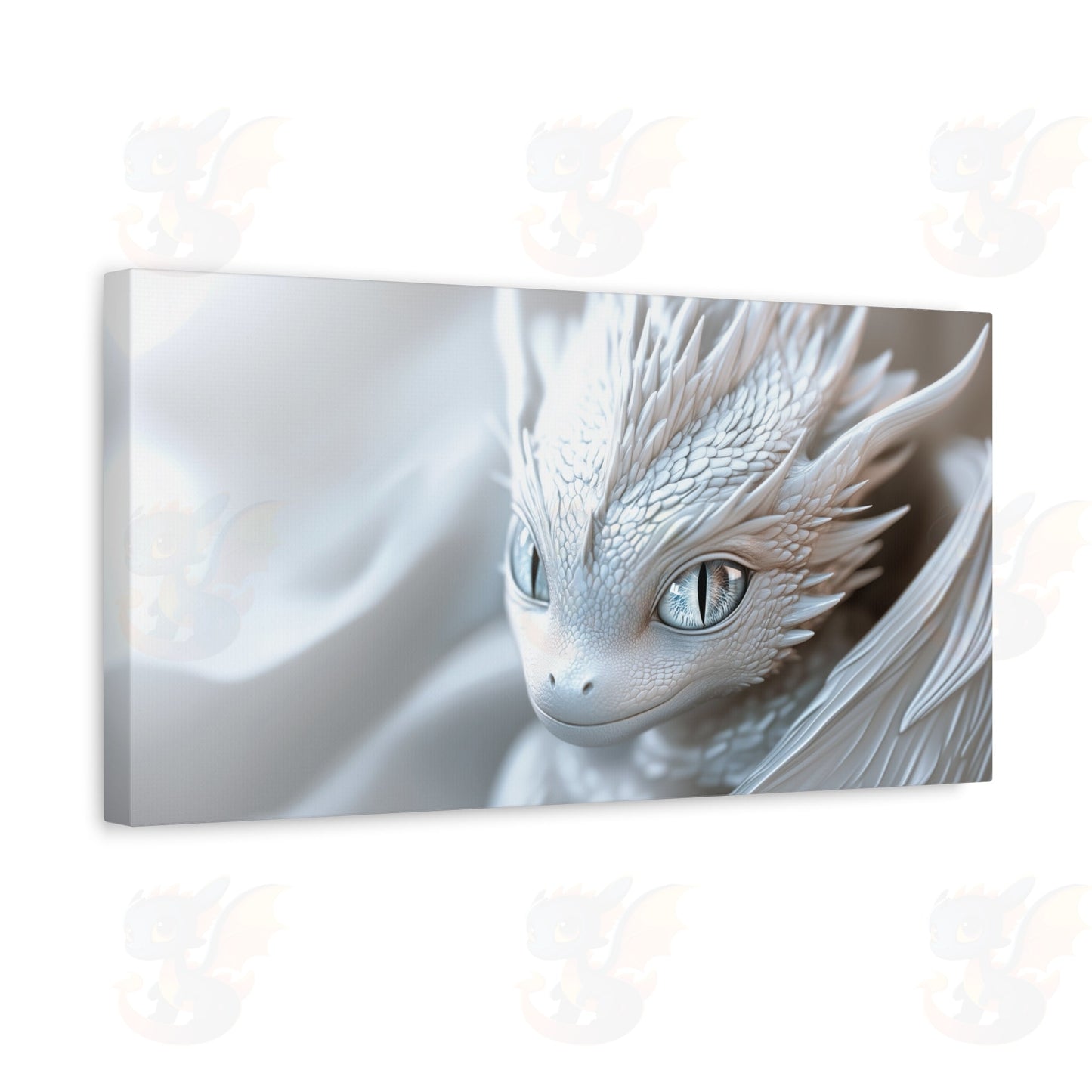 Beautiful Silver Dragon - Matte Canvas, Stretched, 1.25"