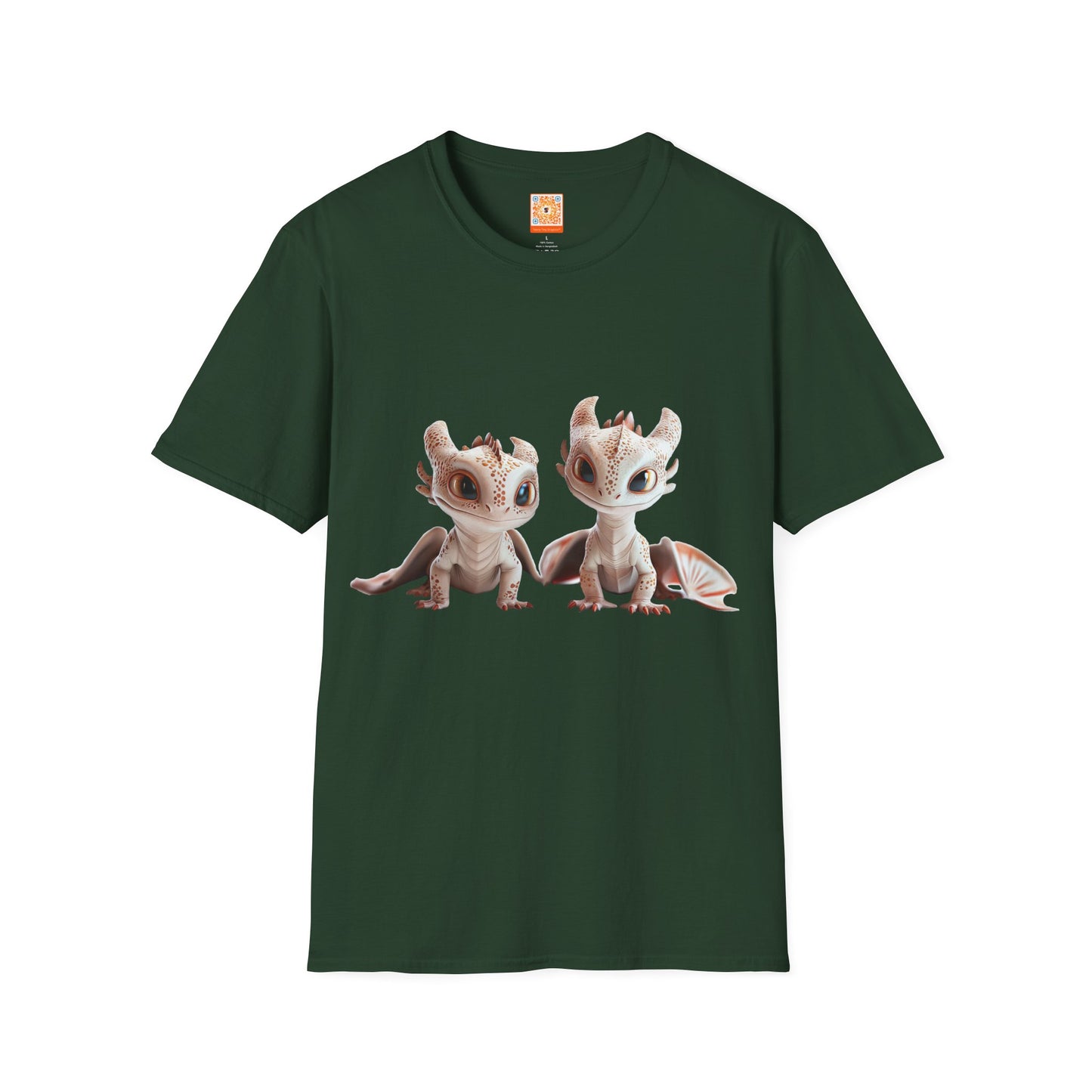 Twin Baby Dragons Adult Unisex Softstyle T-Shirt - Teeny Tiny Dragons