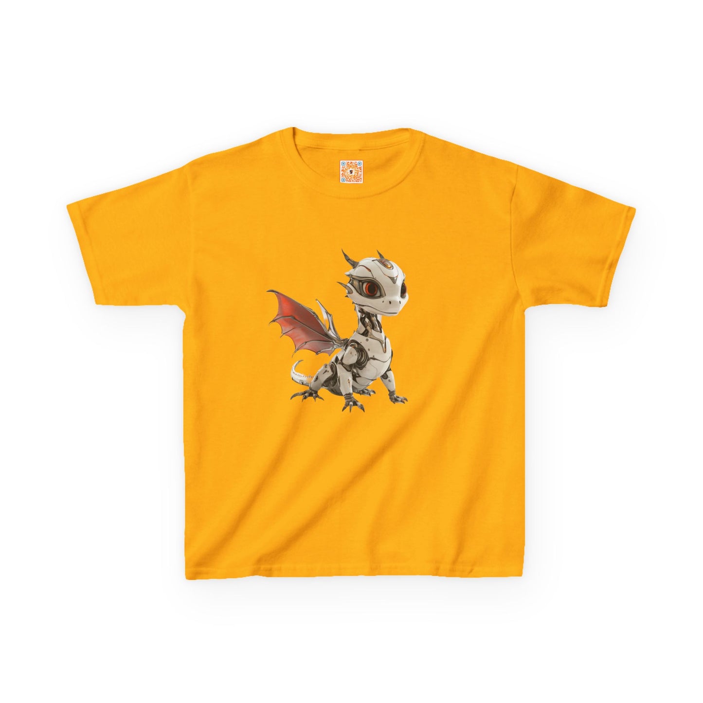 Amber Robot Dragon Heavy Cotton T-Shirt - Teeny Tiny Dragons