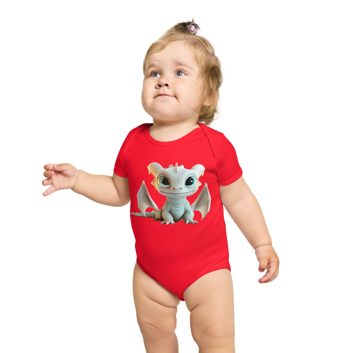 Short Sleeve Baby Bodysuit with Cute Baby Dragon | Teeny Tiny Dragons